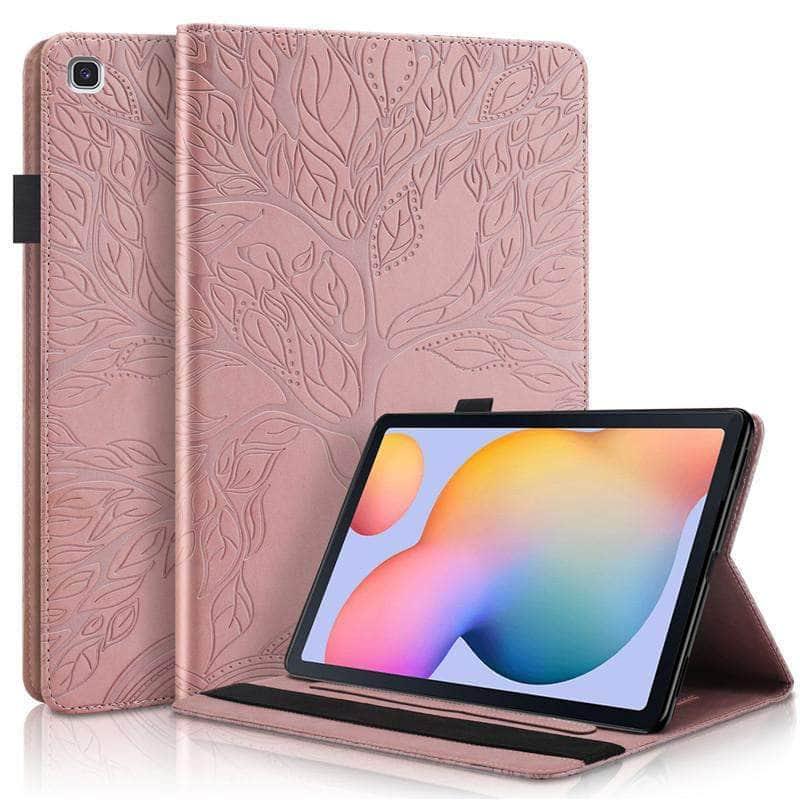 3D Tree Embossed Case for Samsung Galaxy Tab S6 Lite 10.4 (2022/P610/P615) - Slim Protective Cover with Stand | Perfect for Work, Study & Travel