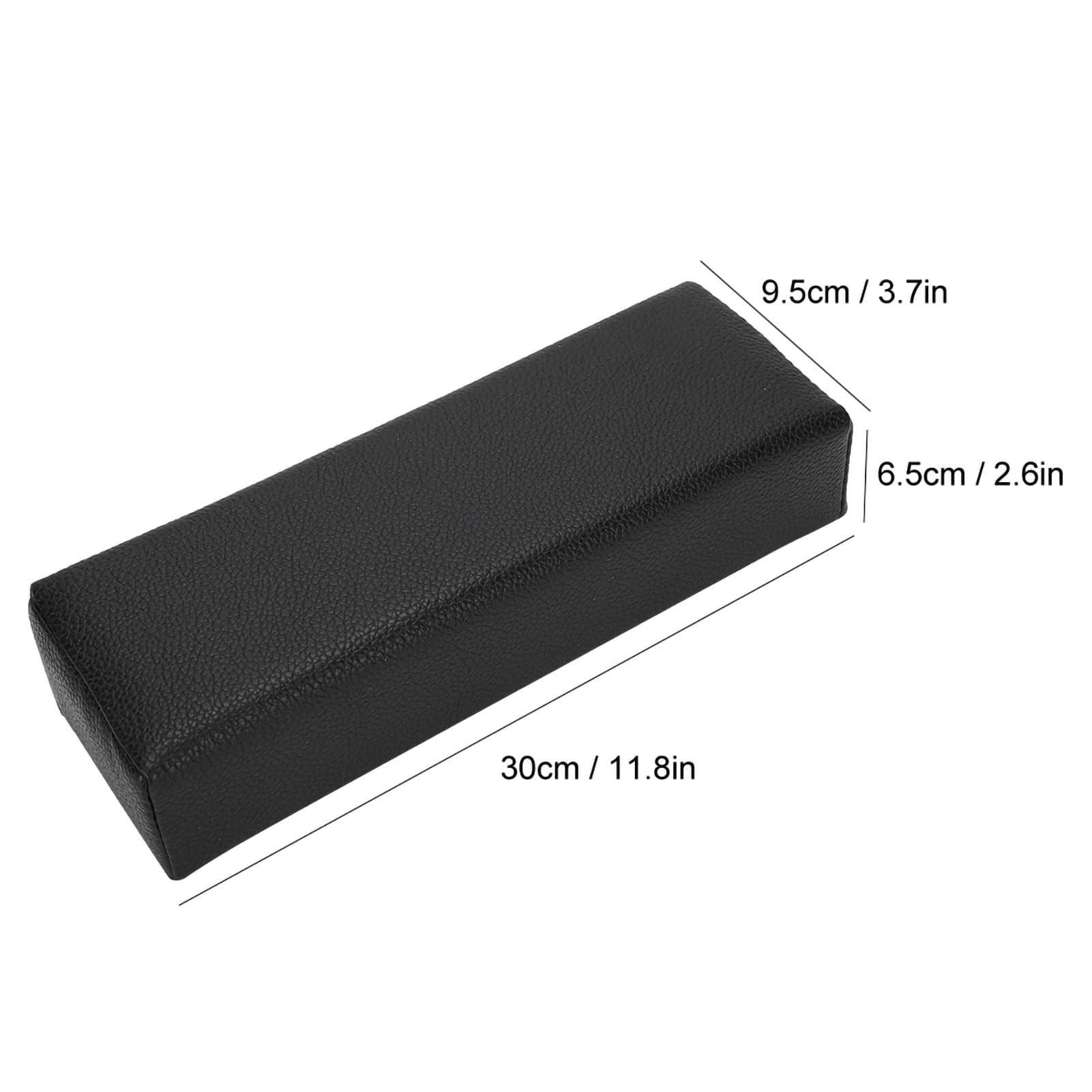Pebbled Grain Leather Nail Arm Rest Pillow - Ergonomic Hand Cushion for Acrylic Nails & Manicures - Durable Salon & Home Nail Tech Accessory (Black) - Perfect for Gel Extensions, Nail Art & Spa Treatments