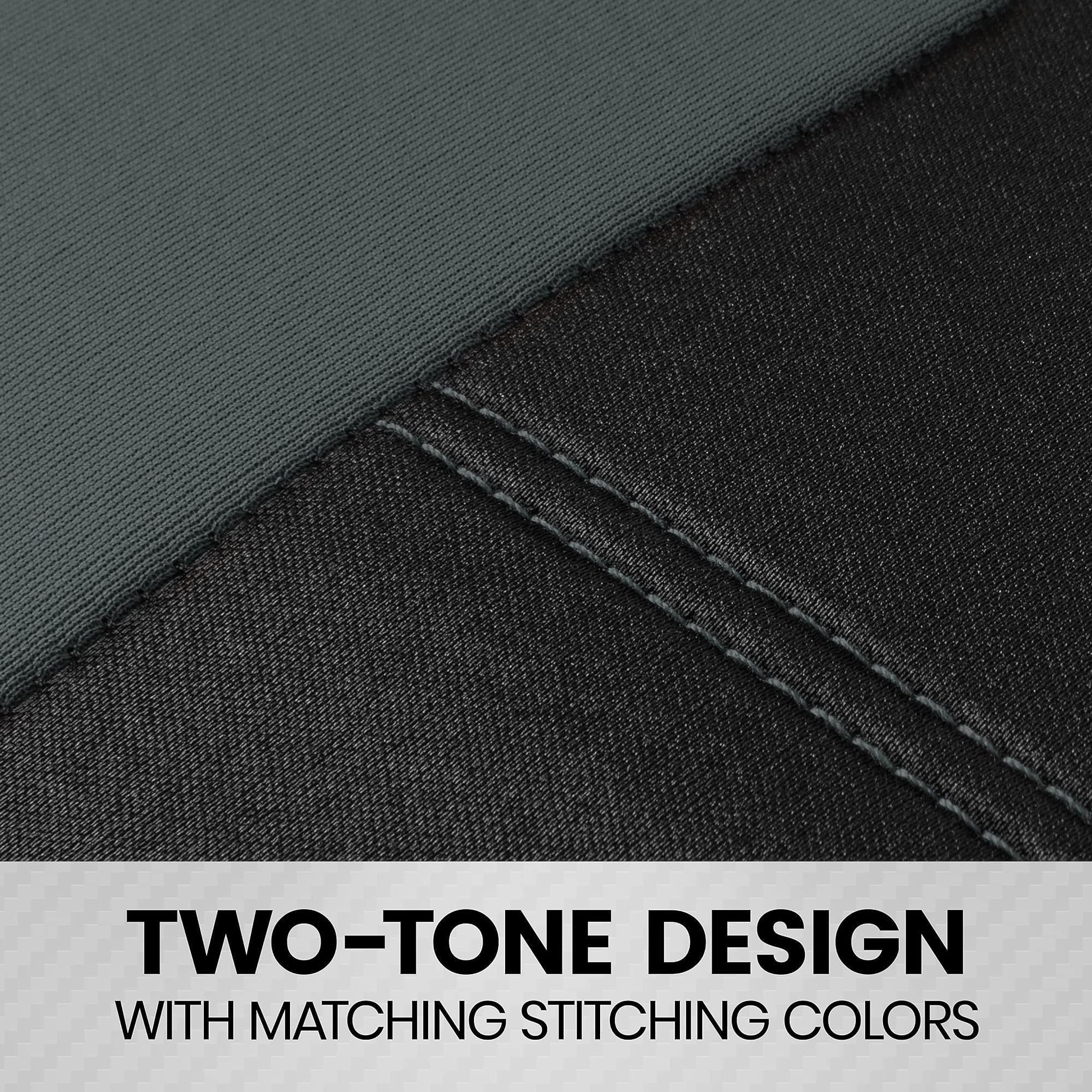 BDK Car Seat Covers Full Set - Light Gray Two-Tone for Cars, Trucks & SUVs - Perfect for Daily Commute & Road Trips