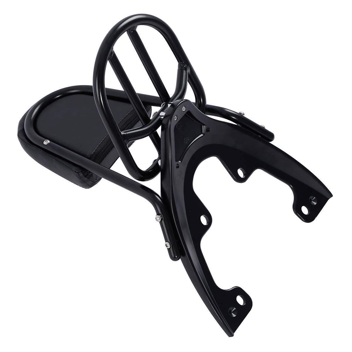 Harley VRSCAW VRSCDX VRSCX 2007-2011 Sissy Bar Backrest with Luggage Rack & Baseplate - Heavy Duty Motorcycle Passenger Seat Support for Long Rides & Touring