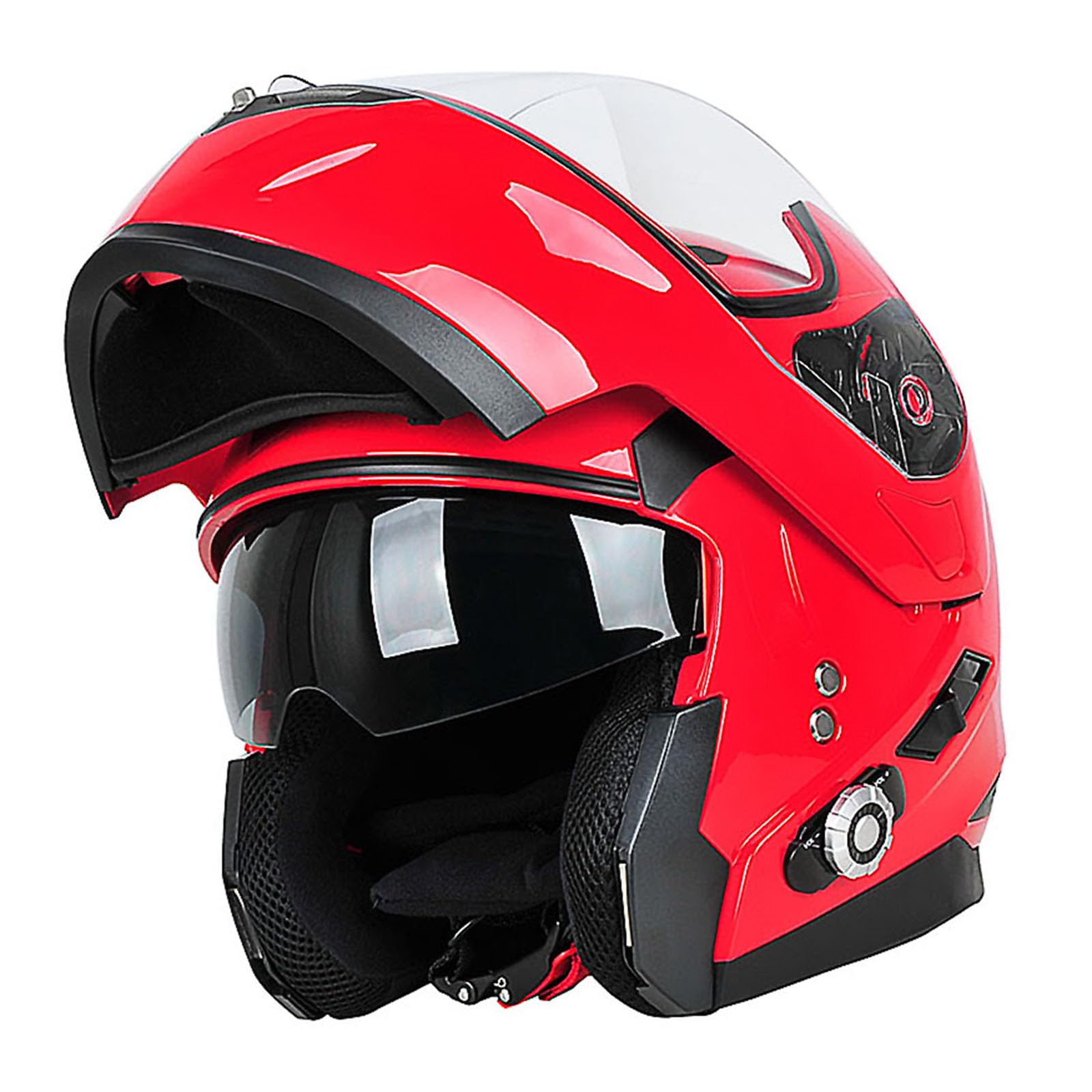 Martian Motorcycle Bluetooth Helmet - Modular Flip-Up Full Face Helmet with Dual Visor & Integrated Bluetooth Intercom Headset for Safe Riding & Hands-Free Communication
