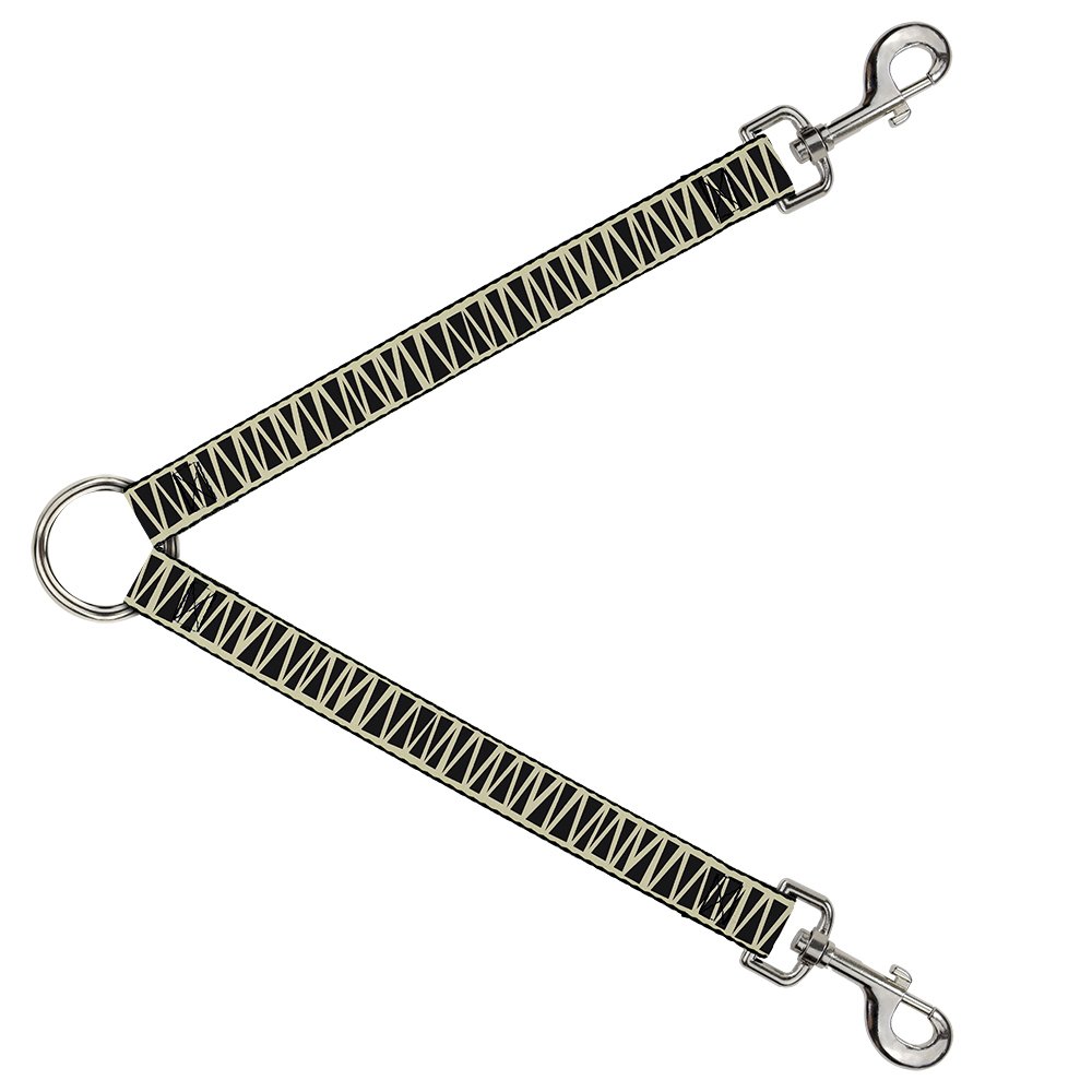 Premium Dog Leash Splitter - 1 Foot Long, 1 Inch Wide Zig Zag Doodle Design in Cream & Black | Perfect for Multi-Dog Walking, Training, and Outdoor Adventures