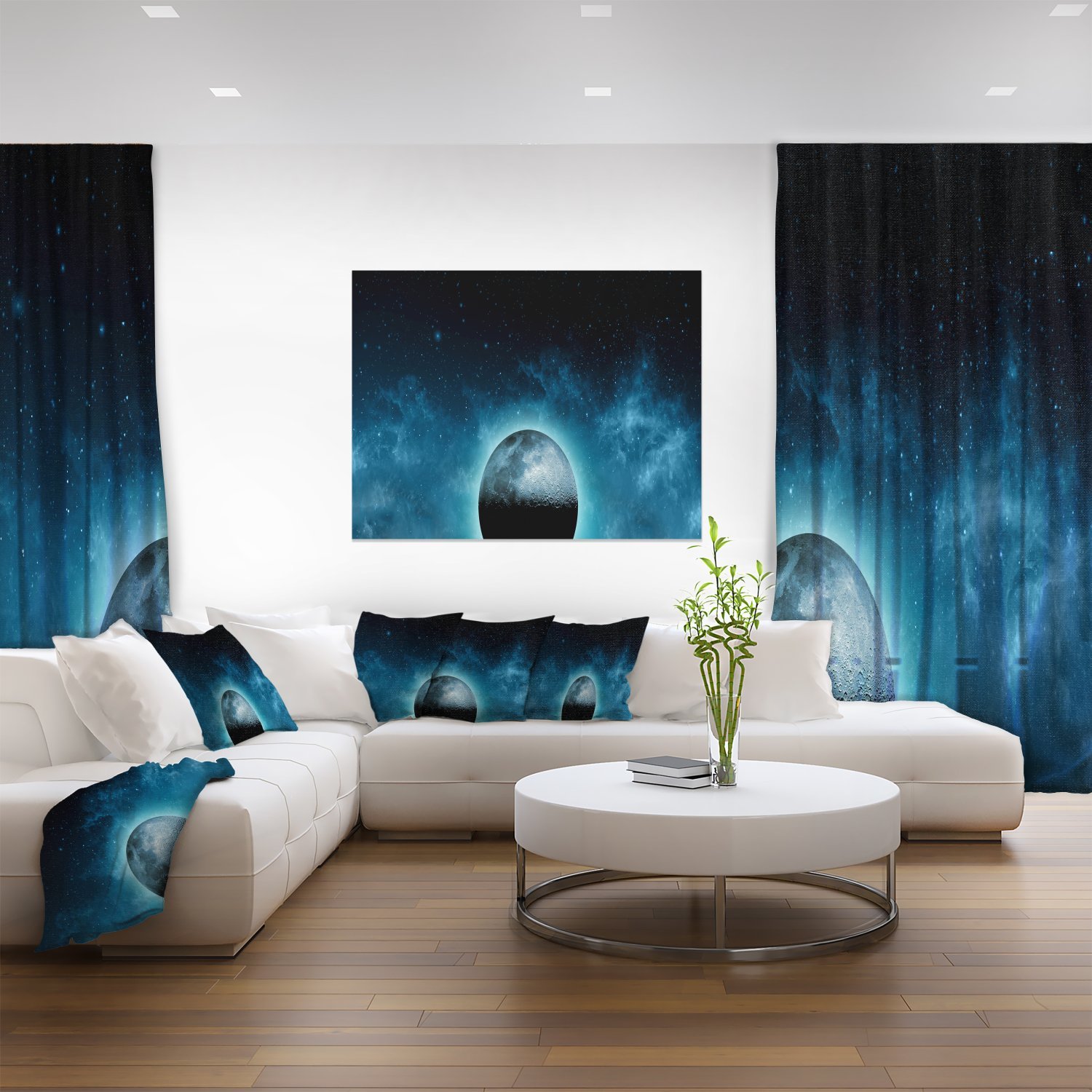 Galaxy Moon Wall Art - Extra Large Landscape Canvas Print for Living Room, Bedroom & Office Decor | Space Themed Home Decoration