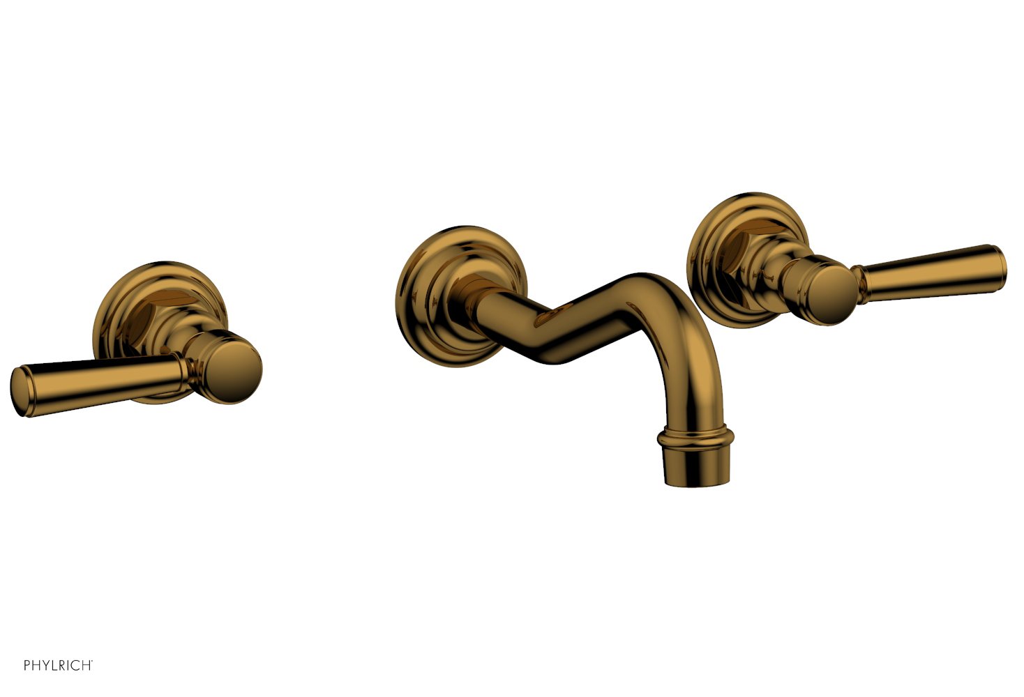 HENRI Wall Lavatory Set with Lever Handles 161 12 - Modern Bathroom Faucet for Sink, Vanity & Powder Room - Perfect for Home, Hotel & Commercial Use