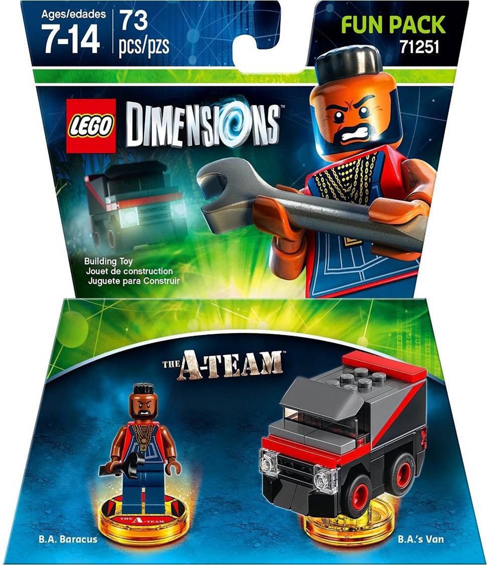 LEGO Dimensions A-Team Fun Pack B.A. Baracus Action Figure - Warner Bros Interactive Game Character for PS4, Xbox & Nintendo - Collectible Toy for Kids & Adults - Perfect for Gaming Parties & Display Collections