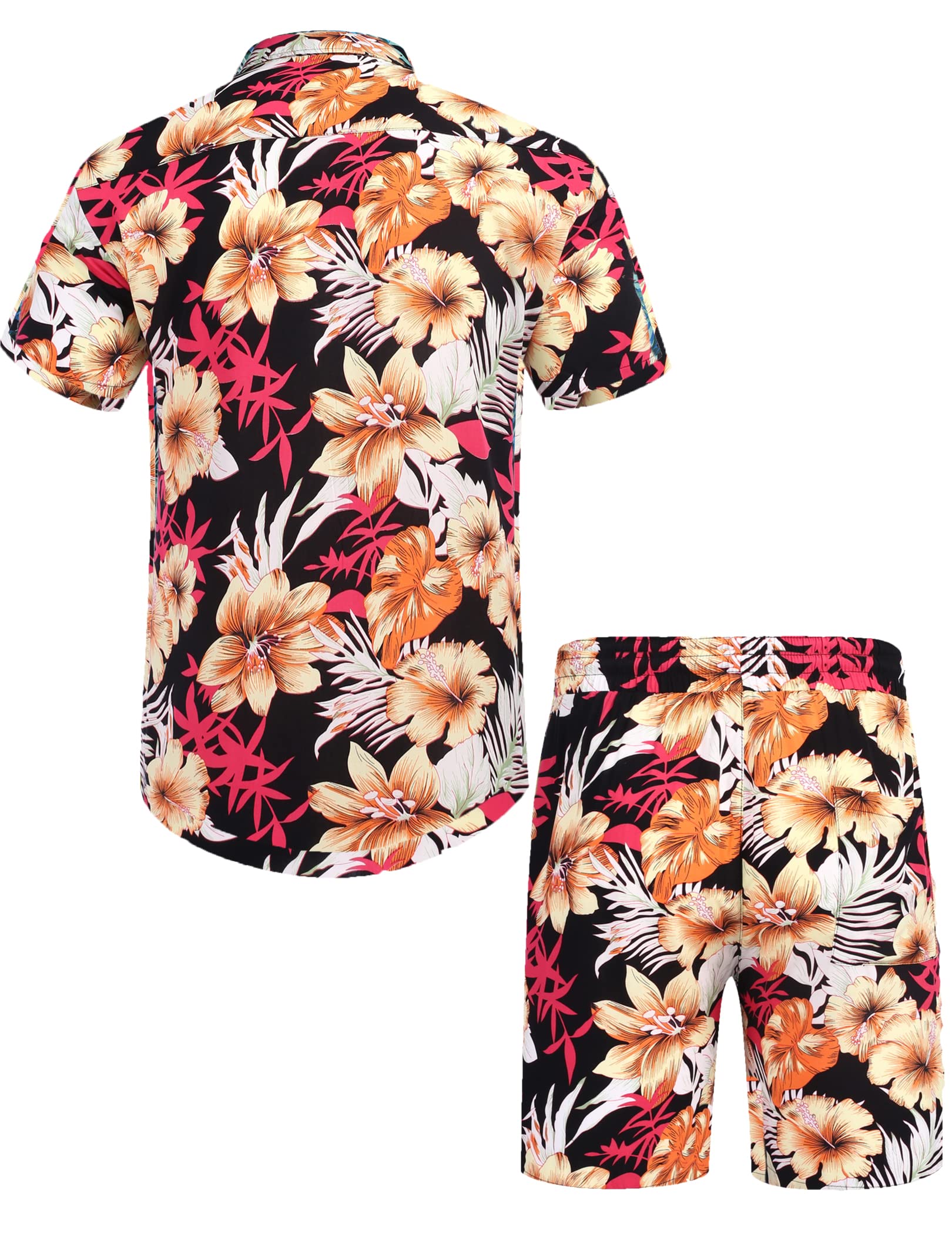 COOFANDY Family Matching Hawaiian Shirt Outfits - Floral Print Summer Shirts & Shorts Set for Men, Women & Kids | Beach Vacation, Luau Party, Family Photo Outfits