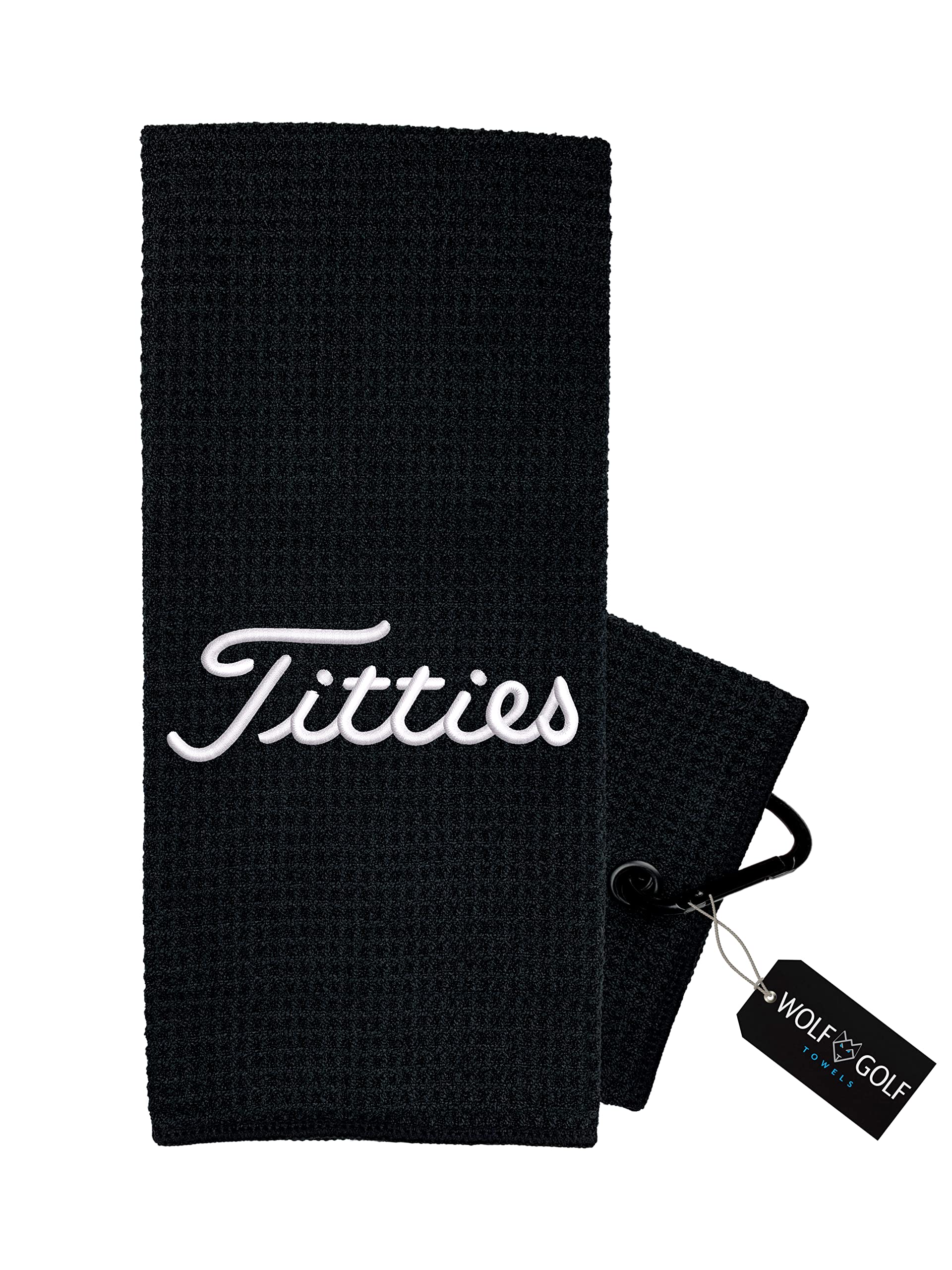 Funny Embroidered Wolf Golf Towel - Premium Golf Accessories for Men - Unique Golf Gifts for Him - Perfect for Golf Courses, Driving Ranges & Clubhouse Use