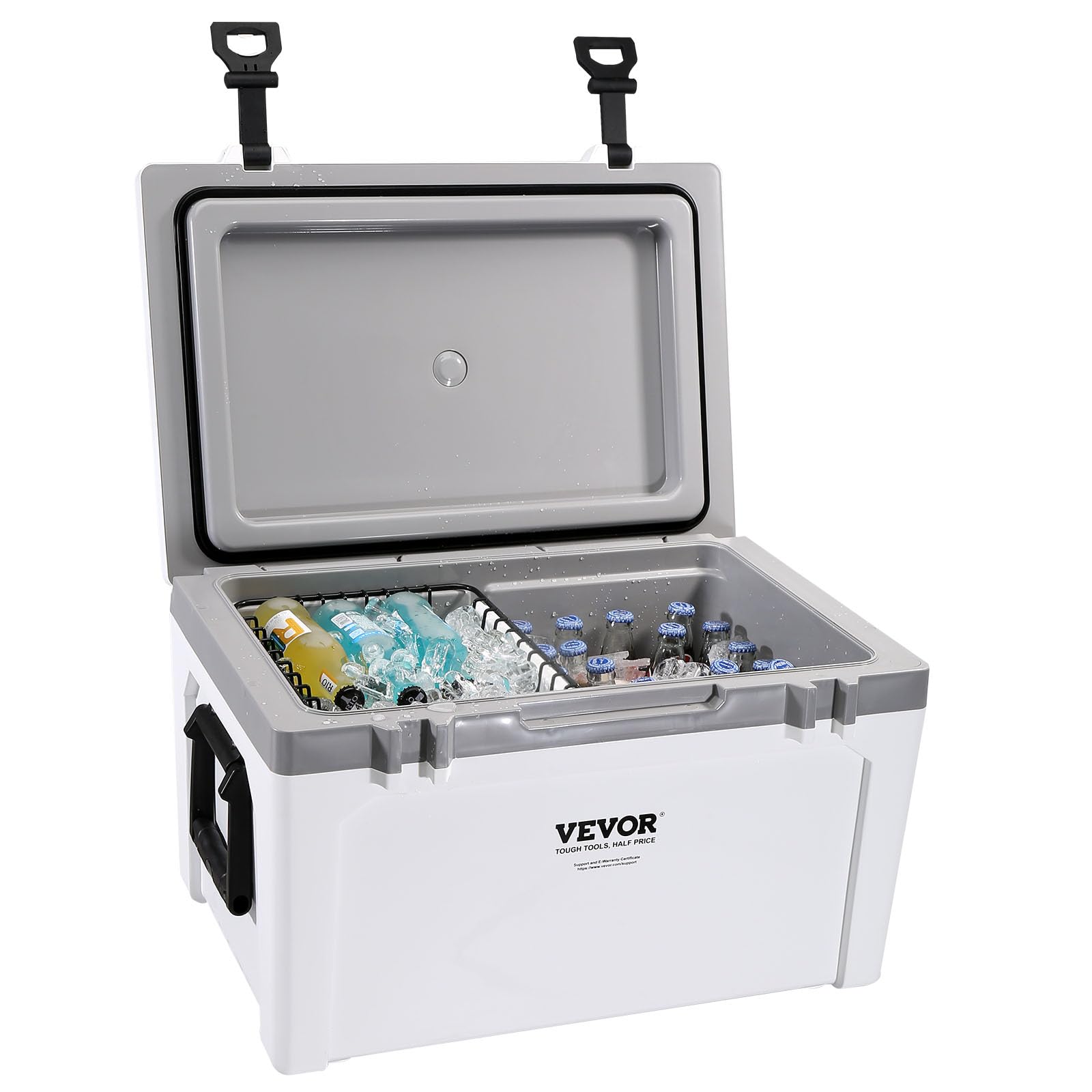 VEVOR 52 Quart Insulated Portable Cooler - Heavy Duty Ice Chest for Camping, Beach, Picnics & Outdoor Adventures | Holds 50 Cans with 6-Day Ice Retention | Perfect for Tailgating, Fishing Trips & Road Trips