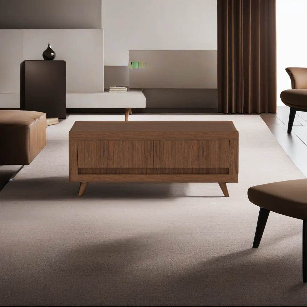 Handcrafted Madeleine Solid Wood Coffee Table - Modern Living Room Centerpiece for Home Decor & Relaxation