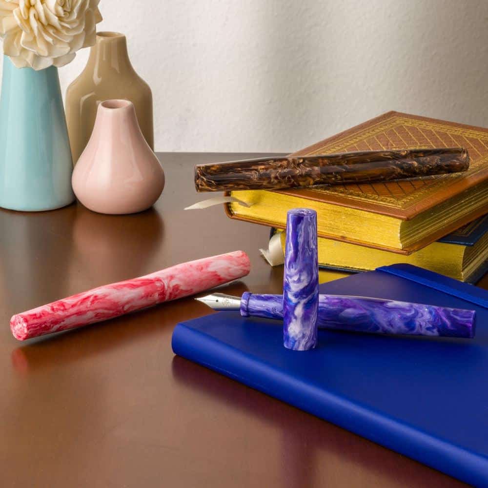 Tailored Pen Company × @micahfinds Strawberry Cheesecake Themed Fountain Pen - Elegant Writing Instrument for Journaling, Calligraphy & Gift Giving