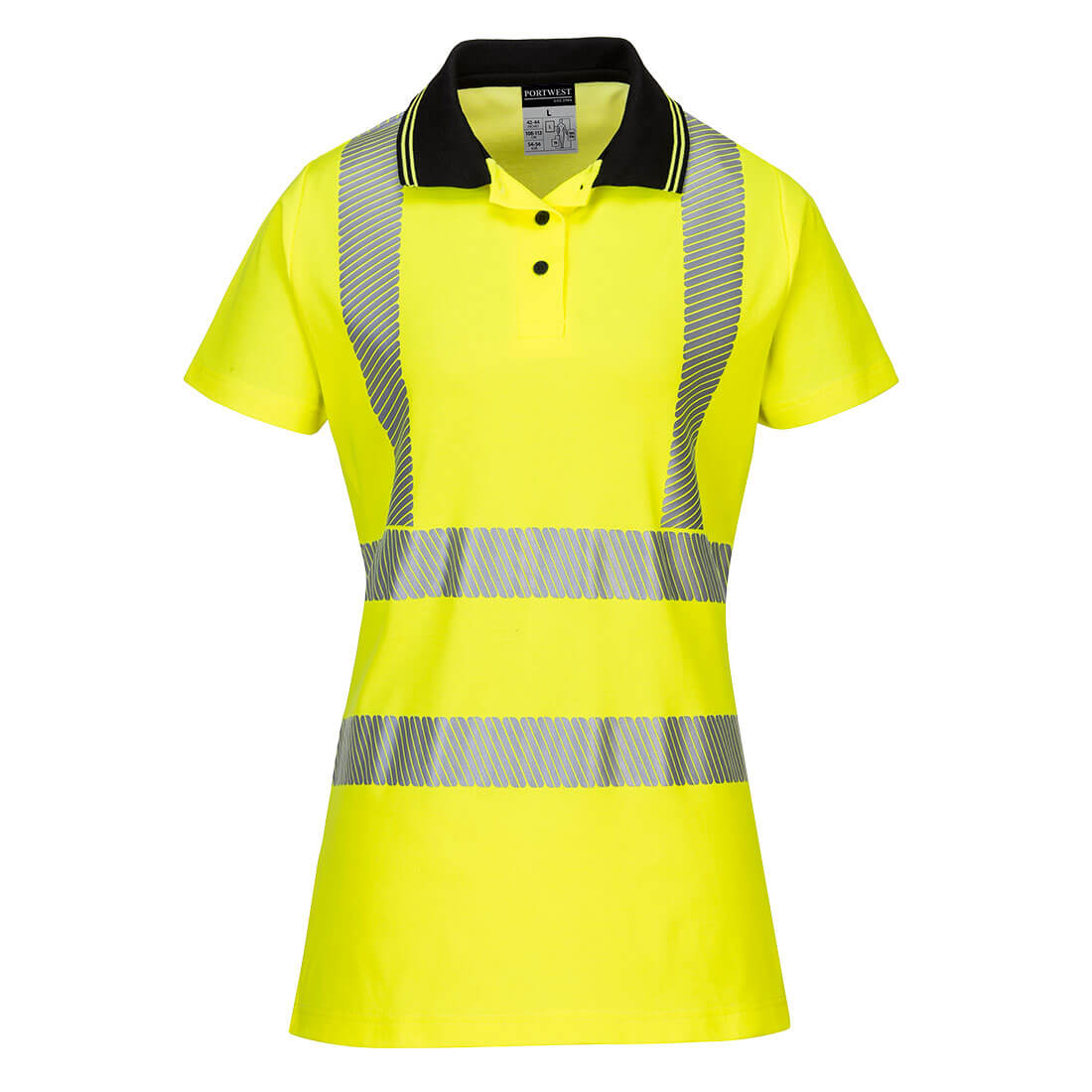 Portwest LW72 High Visibility Women's Cotton Comfort Pro Polo Shirt - Safety Workwear for Construction, Roadwork & Outdoor Activities