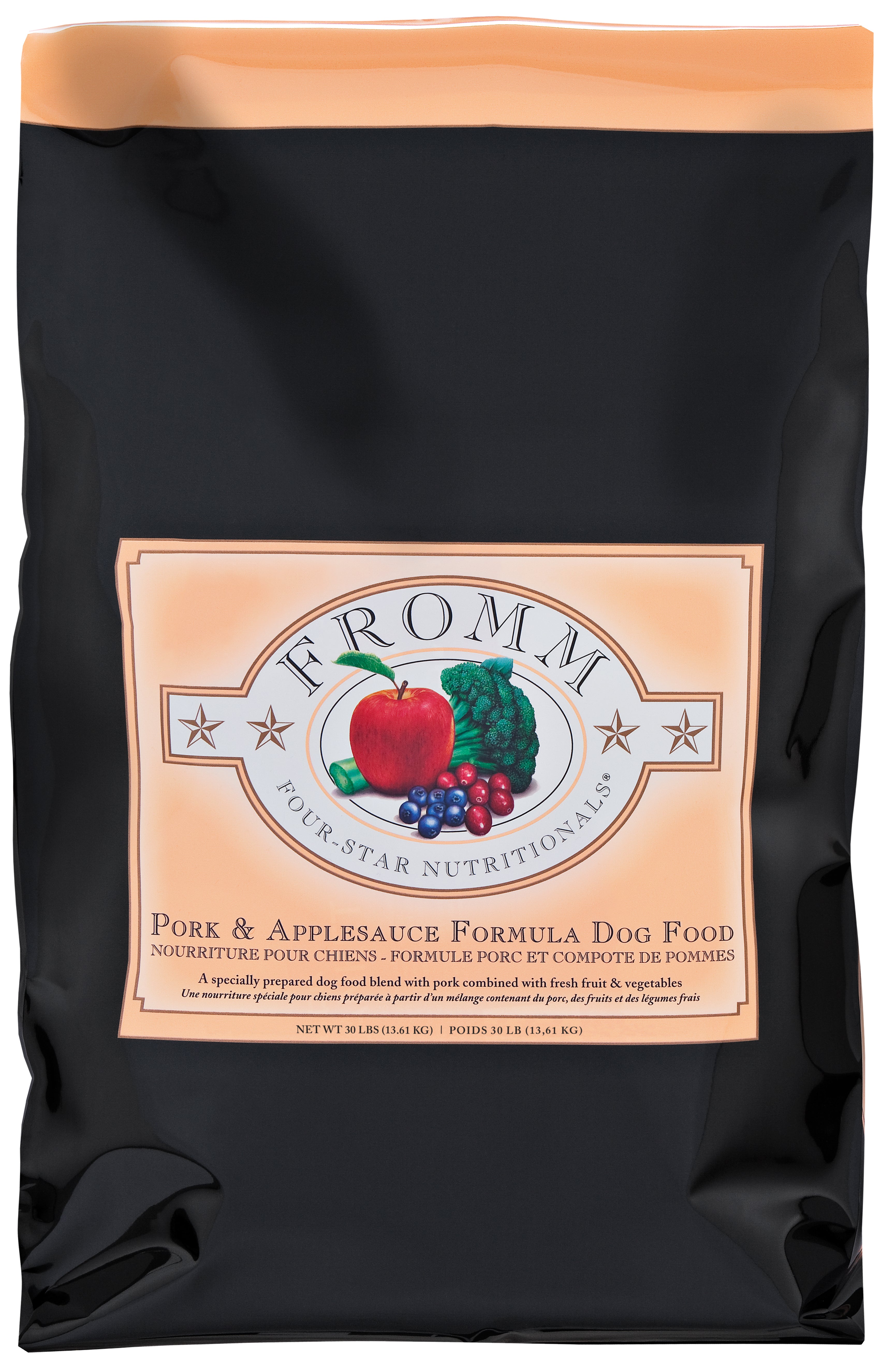 Fromm Four Star Grain-Free Dry Dog Food - Pork & Applesauce Recipe - High Protein, Natural Ingredients for Adult Dogs - Perfect for Sensitive Stomachs & Allergies - Ideal for Daily Feeding & Training Treats