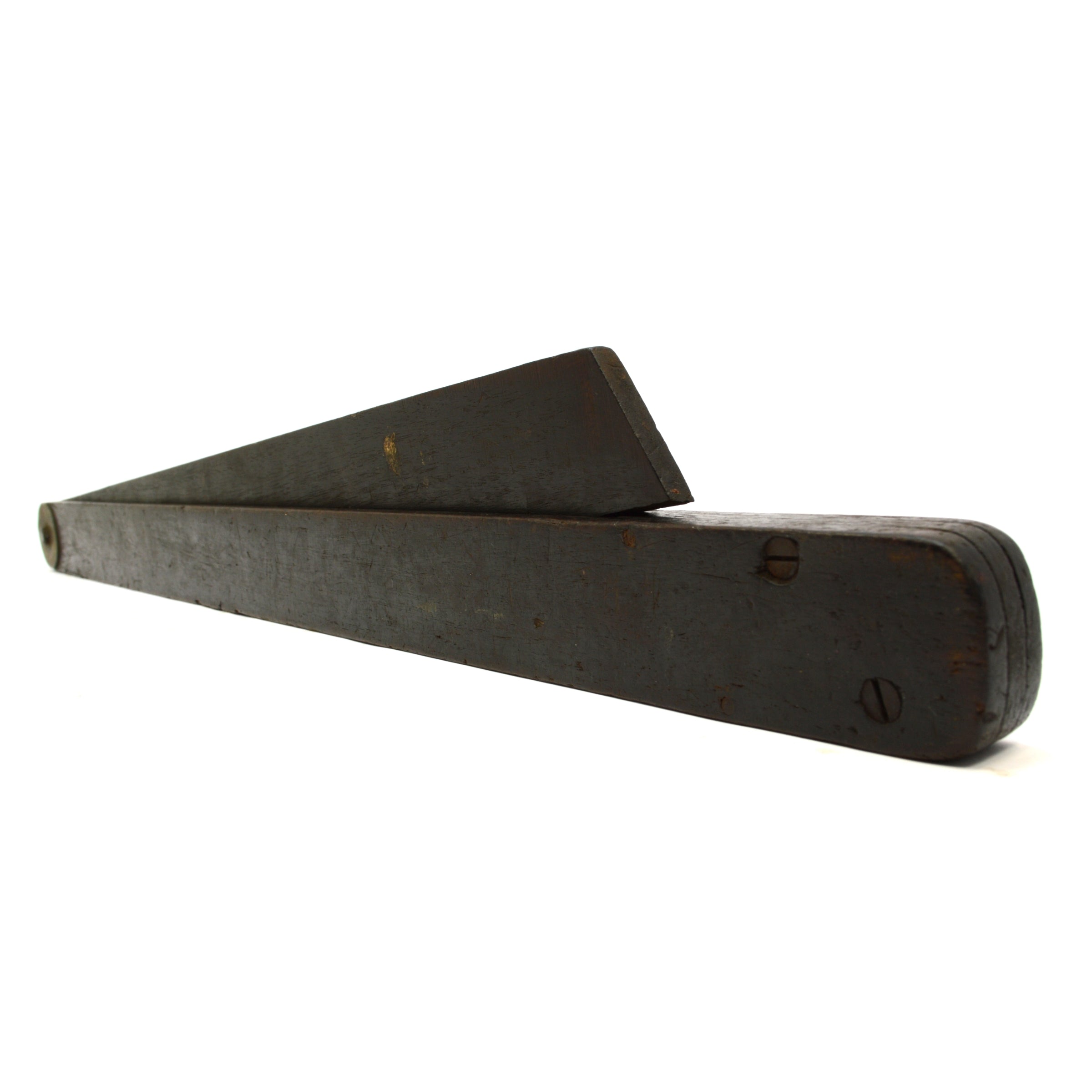 Antique 18th/19th Century Ebony & Brass Shipwright's Bevel - Primitive Shipbuilding Tool for Woodworking, Nautical Decor & Maritime History Enthusiasts