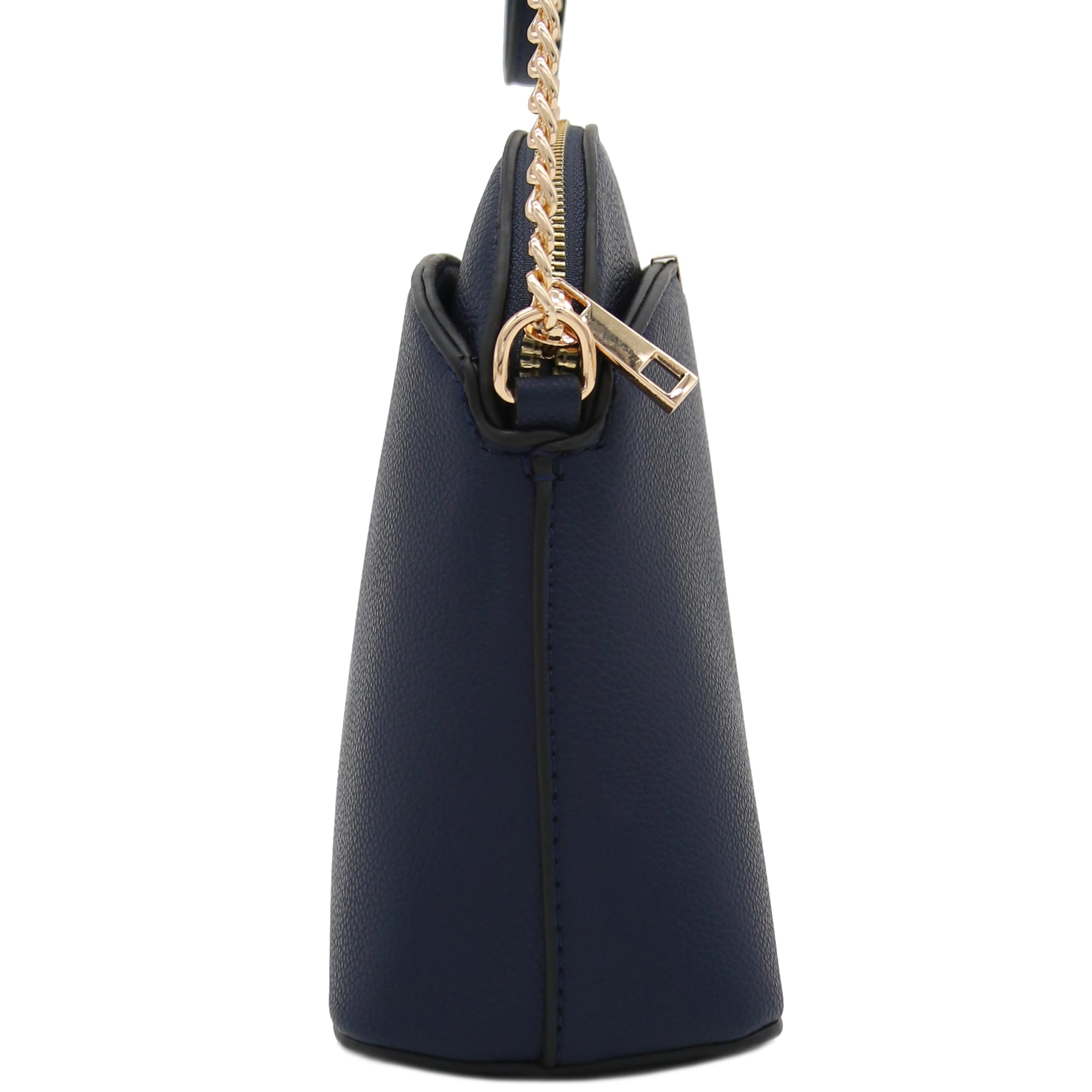 Stylish Faux Leather Small Dome Crossbody Bag with Adjustable Chain Strap - Perfect for Women's Daily Use, Travel & Evening Outfits