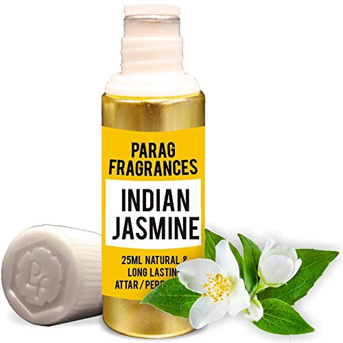 Premium Grade 1 Indian Jasmine Pure Natural Attar Perfume Oil - 25ml Undiluted Alcohol-Free Fragrance Oil | Naturally Processed & Bhapka Distilled | For Aromatherapy, Meditation & Personal Perfume Blending