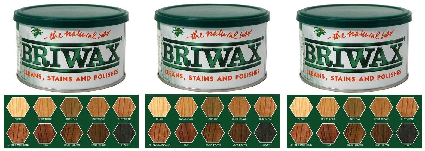 Briwax Original Dark Brown Furniture Wax - 16 Oz (3 Pack) for Wood Restoration, Antique Refinishing & DIY Projects - Perfect for Tables, Cabinets & Wooden Surfaces
