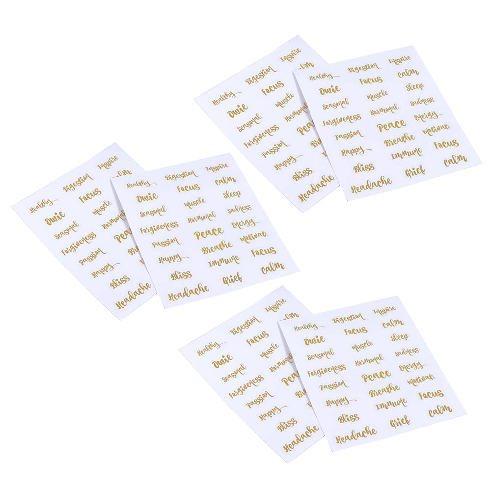 6 Sheets Waterproof Essential Oil Bottle Labels - DIY Letter Stickers for Roller Bottles, Perfumes & Envelopes - Perfect for Aromatherapy, Gift Wrapping & Handmade Crafts