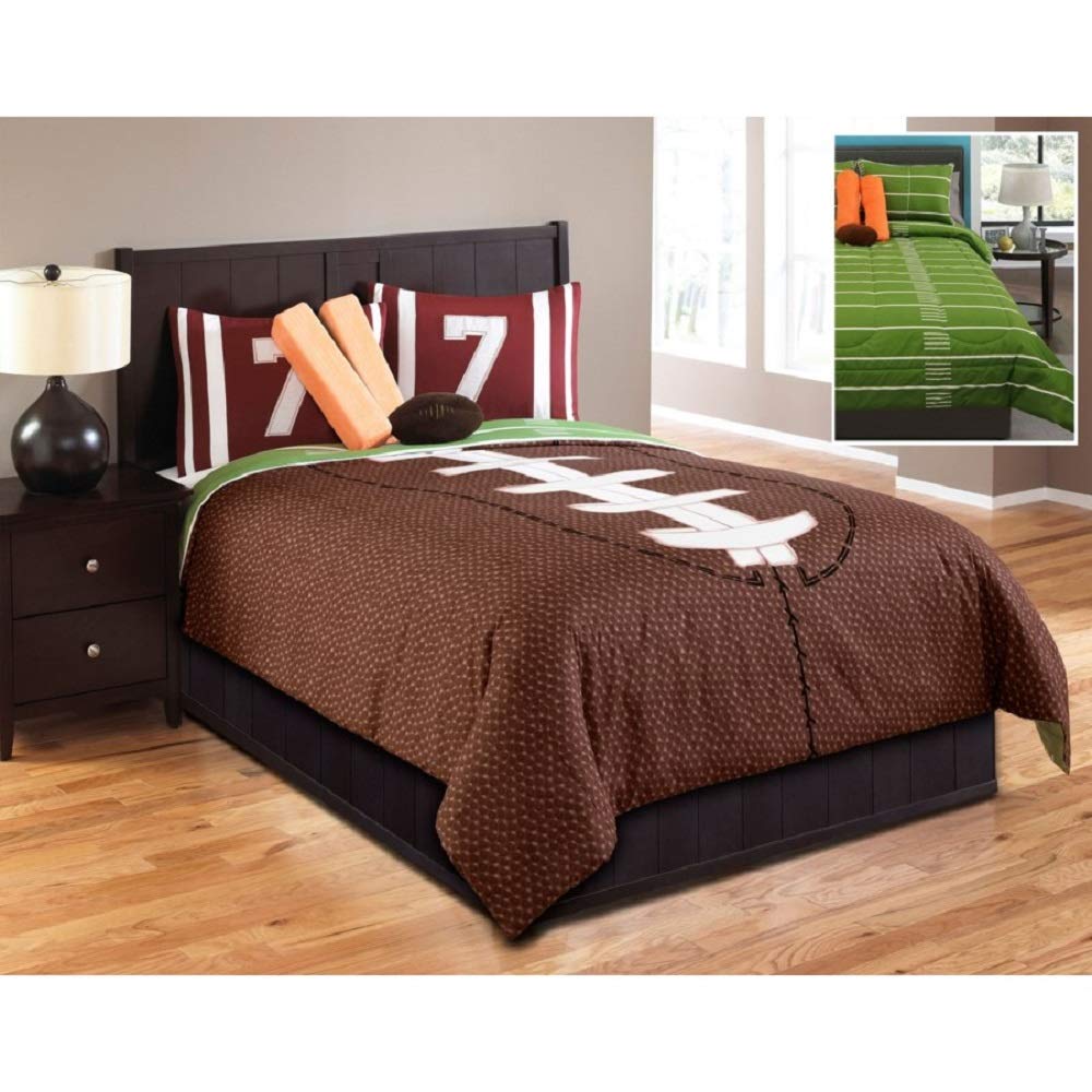 Touchdown Comforter Set - Twin Size 5-Piece Bedding Set with Comforter, Pillow Shams & Sheet Set | Soft Microfiber for Cozy Sleep | Perfect for Dorm Rooms, Guest Beds & Kids' Bedrooms