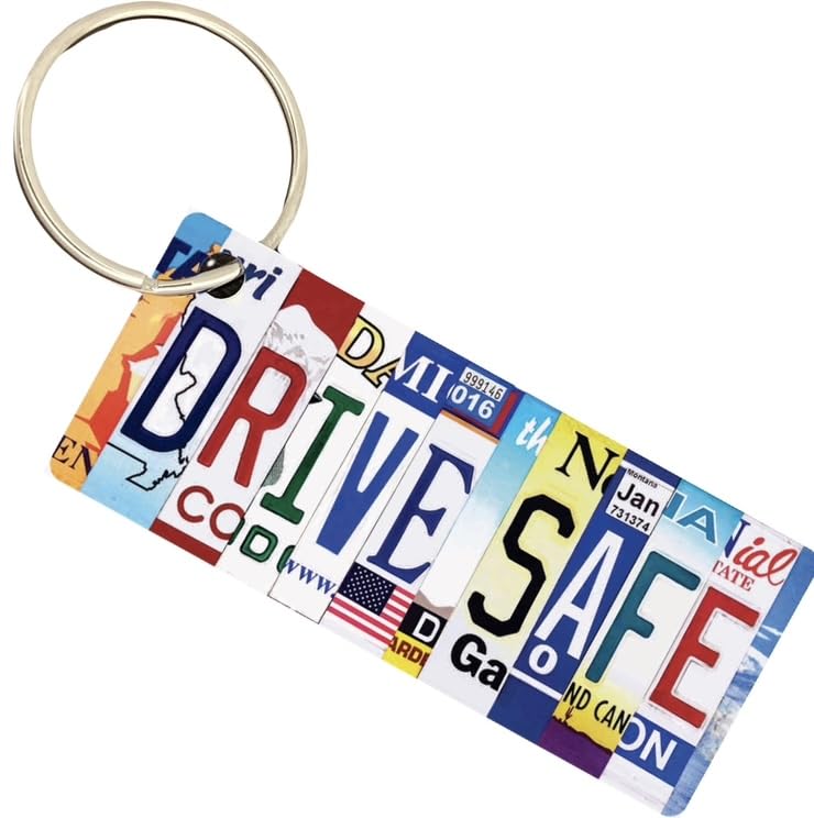 Drive Safe Keychain - Premium USA Made Keychain Gift for New Drivers, Boyfriend, Husband, Wife, Girlfriend & Dad - Thoughtful Car Accessory for Safe Driving & Road Trip Protection