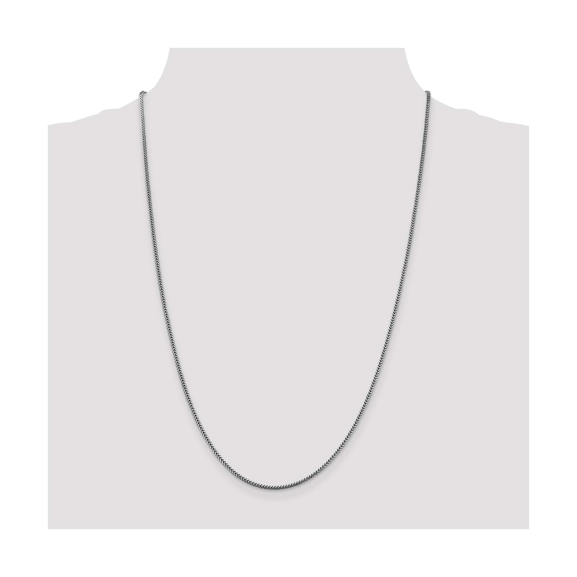 14K White Gold 1.4mm Franco Chain Necklace - 16 Inch Dainty Solid Gold Chain for Women - Perfect for Layering, Gifting & Everyday Elegance