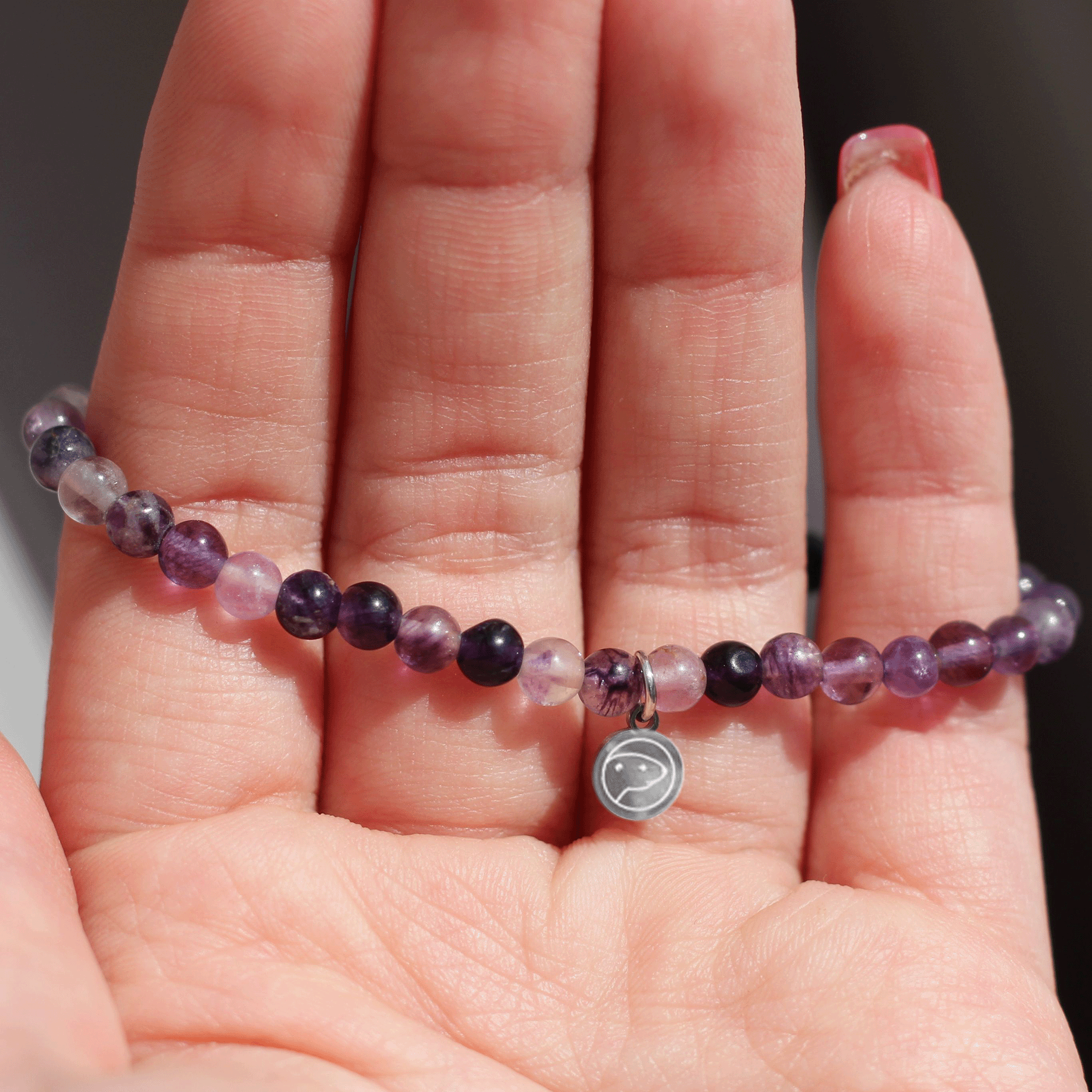 Natural Purple Fluorite Beaded Bracelet for Women - Healing Crystal Energy Jewelry for Stress Relief & Positive Vibes | Perfect for Meditation, Yoga & Spiritual Gifts