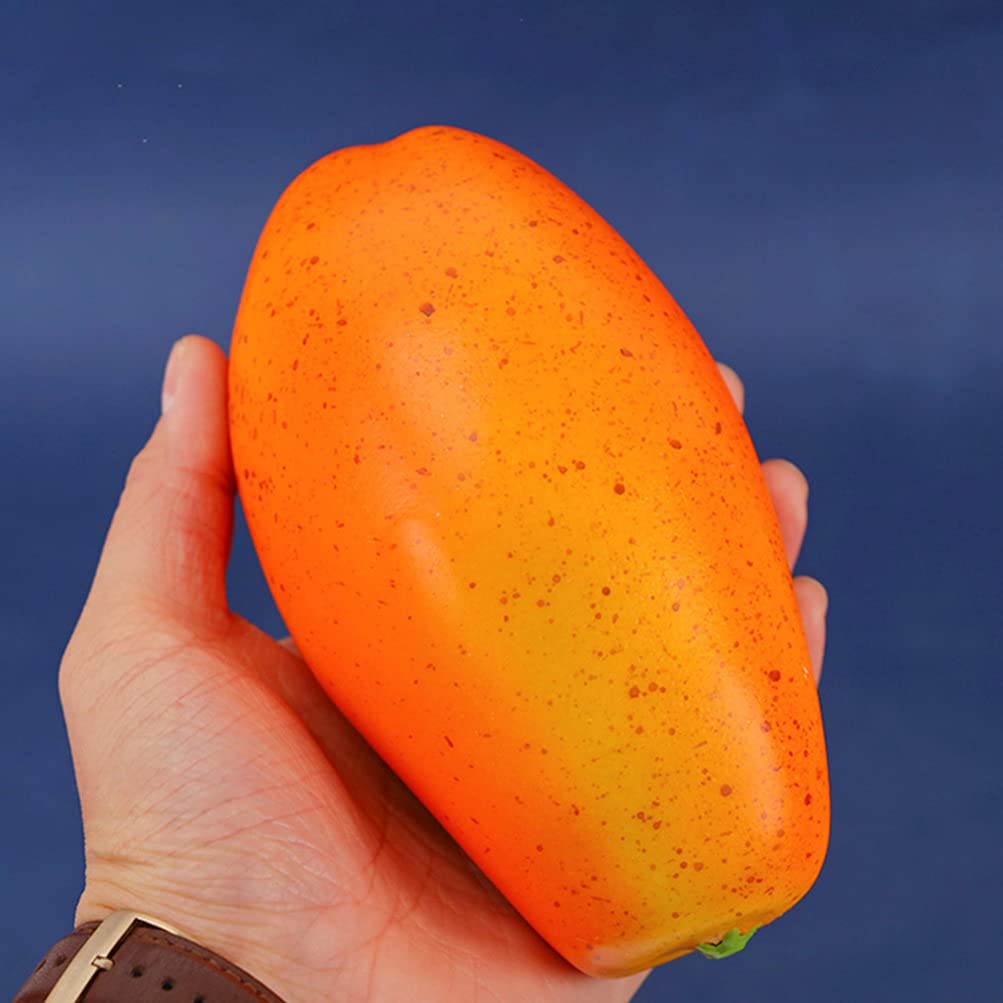 VALICLUD 1pc Realistic Artificial Yellow Papaya Fake Fruit - Lifelike PU Resin Kitchen Decor, Party Table Centerpiece, Food Display Prop, Photography Backdrop, Home Styling Accessory