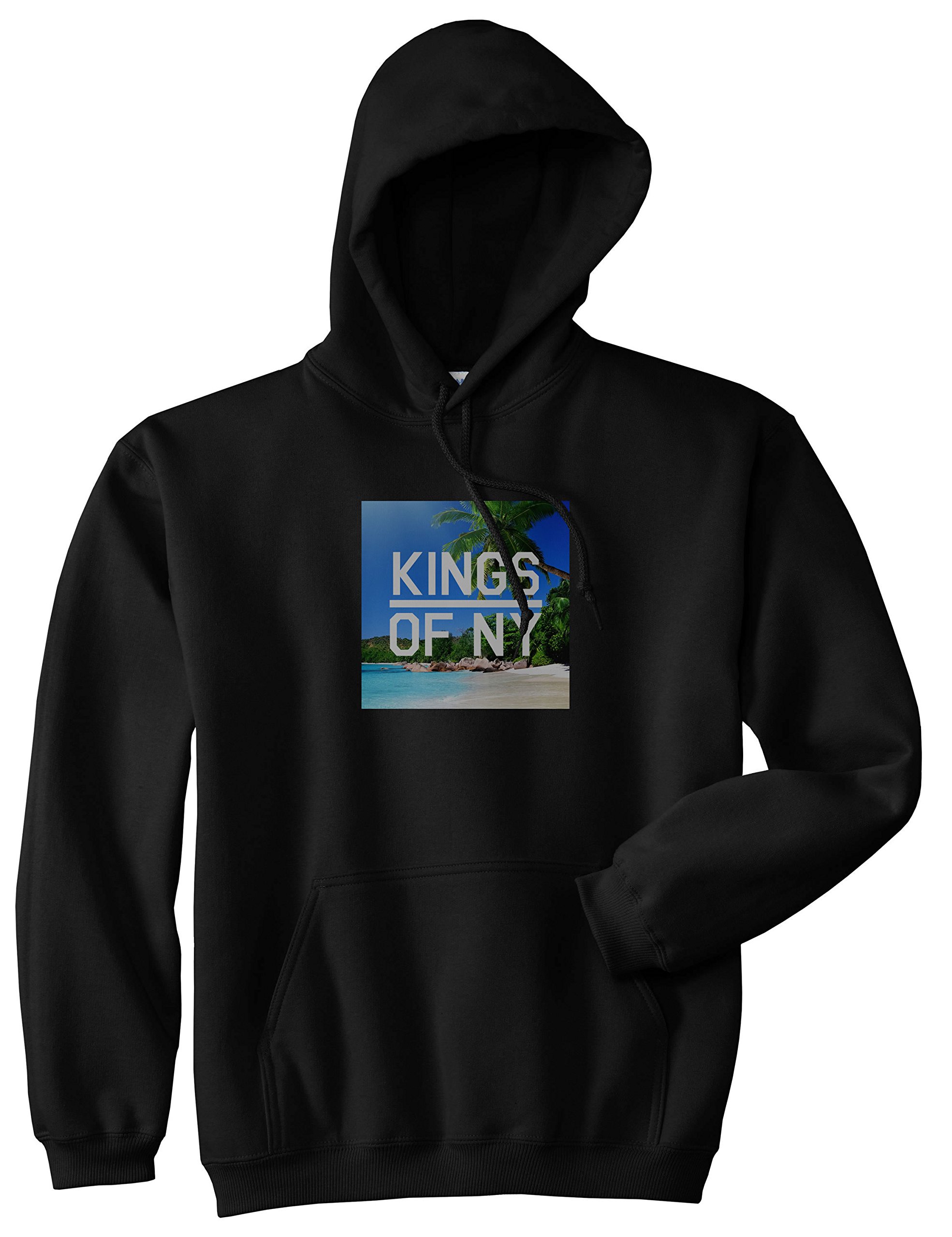 Kings Of NY Beach Vacation Box Logo Men's Pullover Hoodie - Comfortable Casual Wear for Travel, Street Style & Winter Warmth