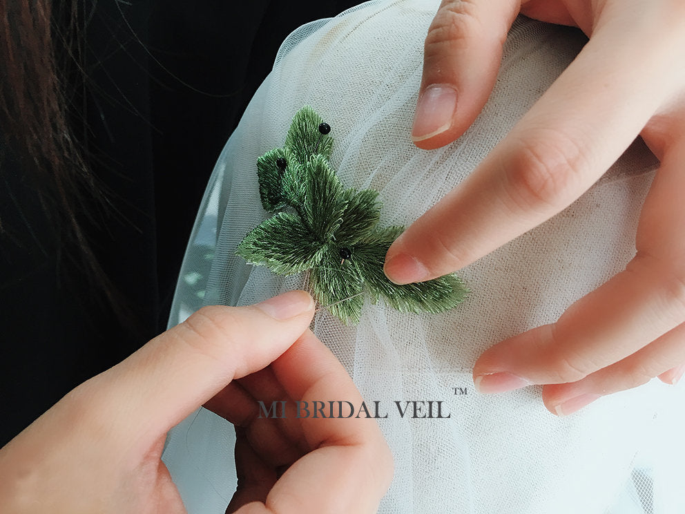 Vintage Juliet Cap Veil for Wedding | Spring Forest Bridal Headpiece | Elegant Lace Bridal Accessories for Boho, Garden & Vintage Weddings