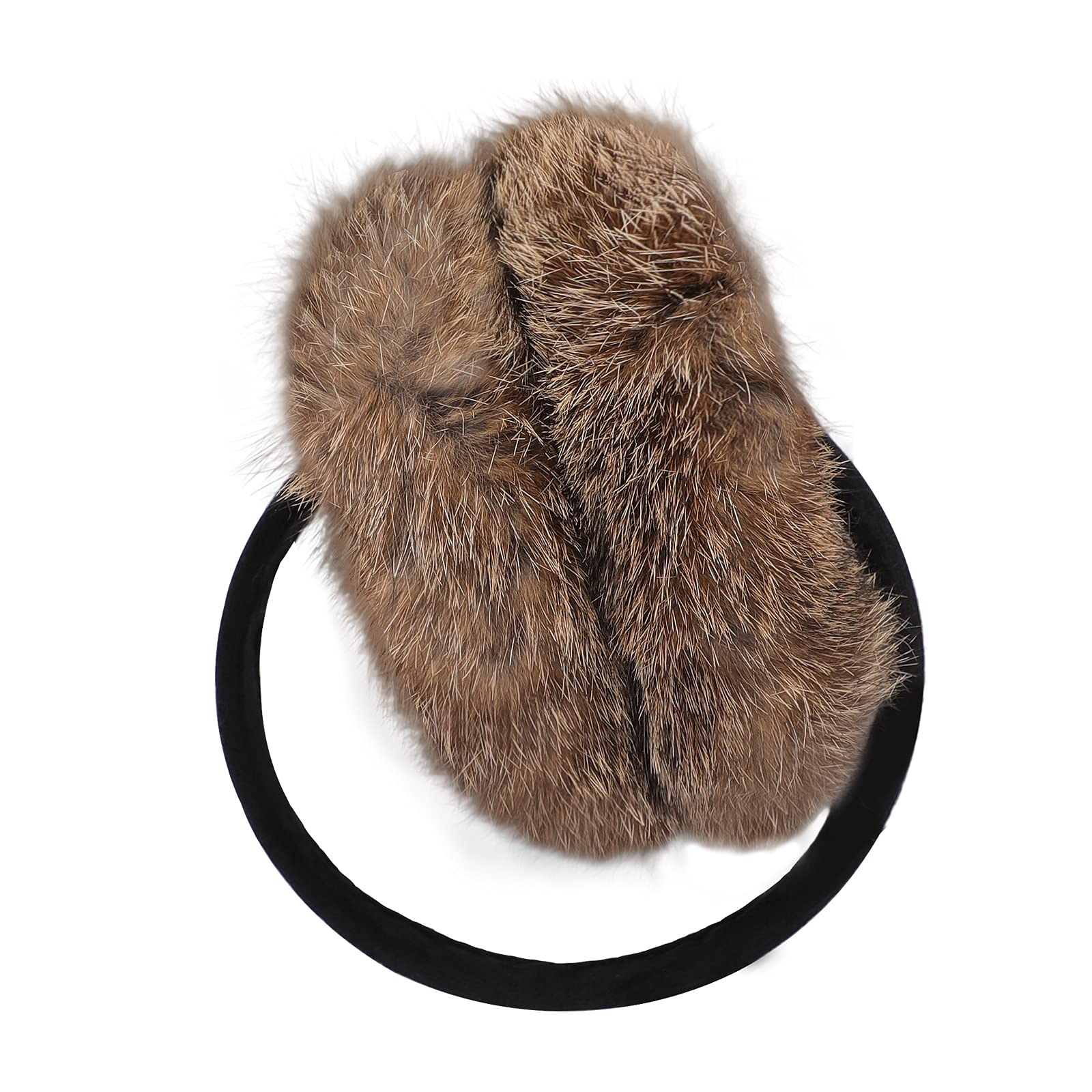 YJZQ Women's Fluffy Faux Rabbit Hair Earmuffs - Foldable Winter Ear Warmers for Ladies, Soft Thermal Ear Protector for Outdoor Activities, Running, Skiing & Cold Weather Fashion Accessory