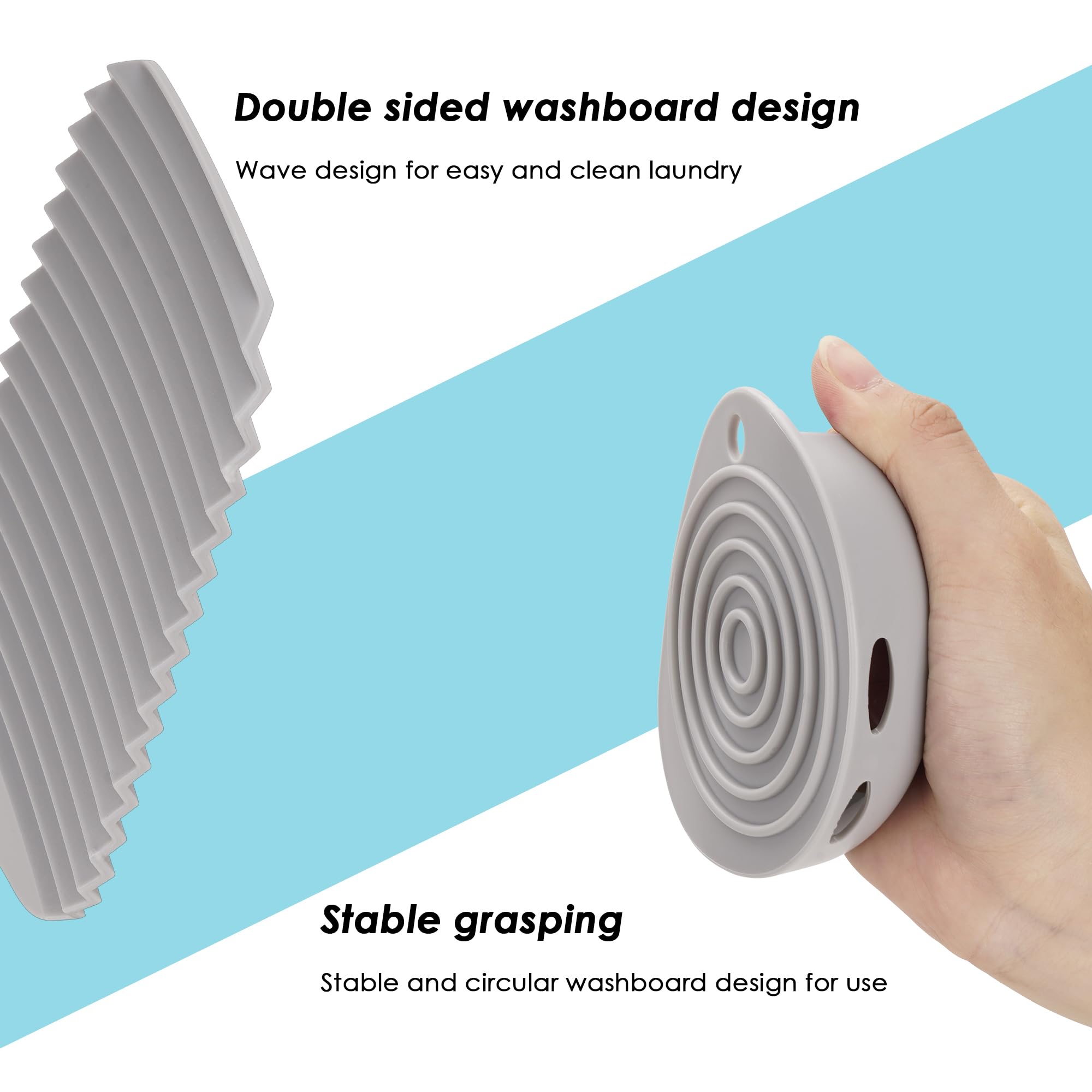 SHIDOW Portable Mini Washboard - Compact Handheld Scrubbing Board for Travel & Camping - Lightweight Laundry Tool for Hand Washing Clothes (2 Pack) - Perfect for Camping, RV Trips & Small Space Living