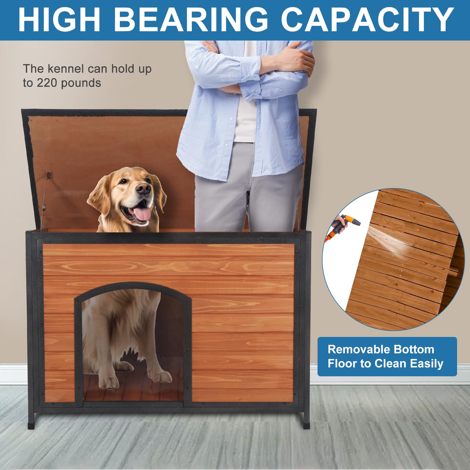 **Weatherproof Outdoor Dog House 43.3