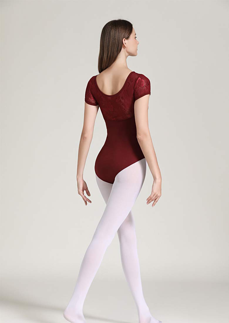 Women's Ballet Leotard - Short Sleeve Dance Bodysuit for Girls & Adults | Perfect for Ballet Class, Dance Practice & Performance