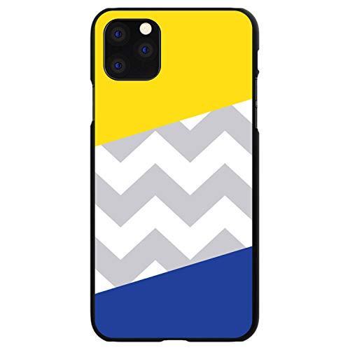 Blue Yellow Block Grey Chevron On Black Case