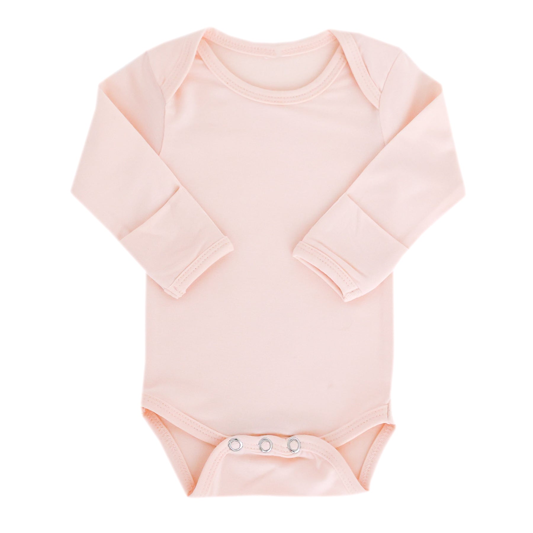 Women's Long Sleeve Bodysuit - Soft Stretchy Blush Pink Bodycon Shirt for Layering, Workout & Everyday Wear