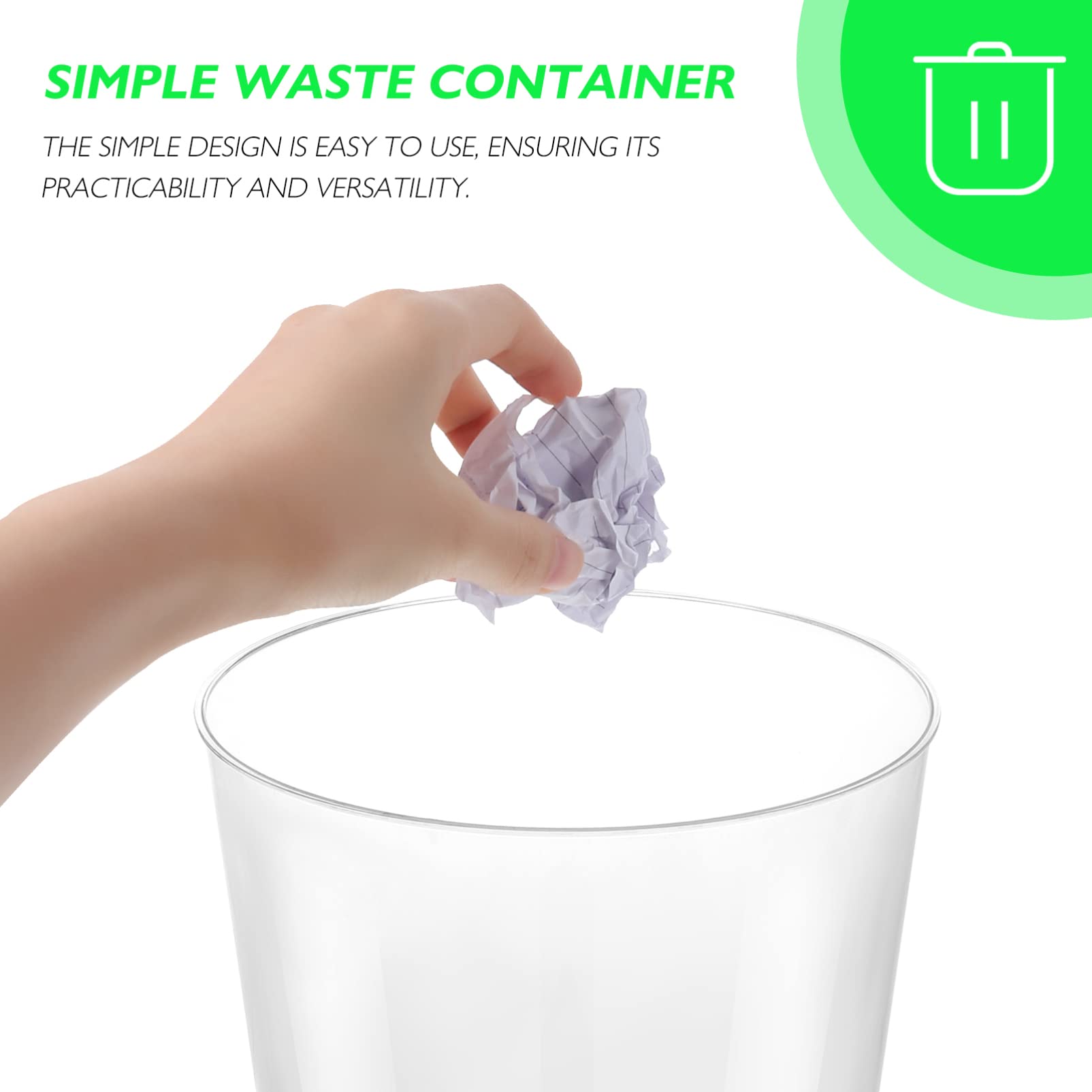 Clear Plastic Trash Can - 10 Gallon Transparent Kitchen Garbage Bin with Lid, Waste Basket for Home, Office, Bathroom & Pet Areas | Odor-Proof & Durable Storage Container for Recycling & Household Waste