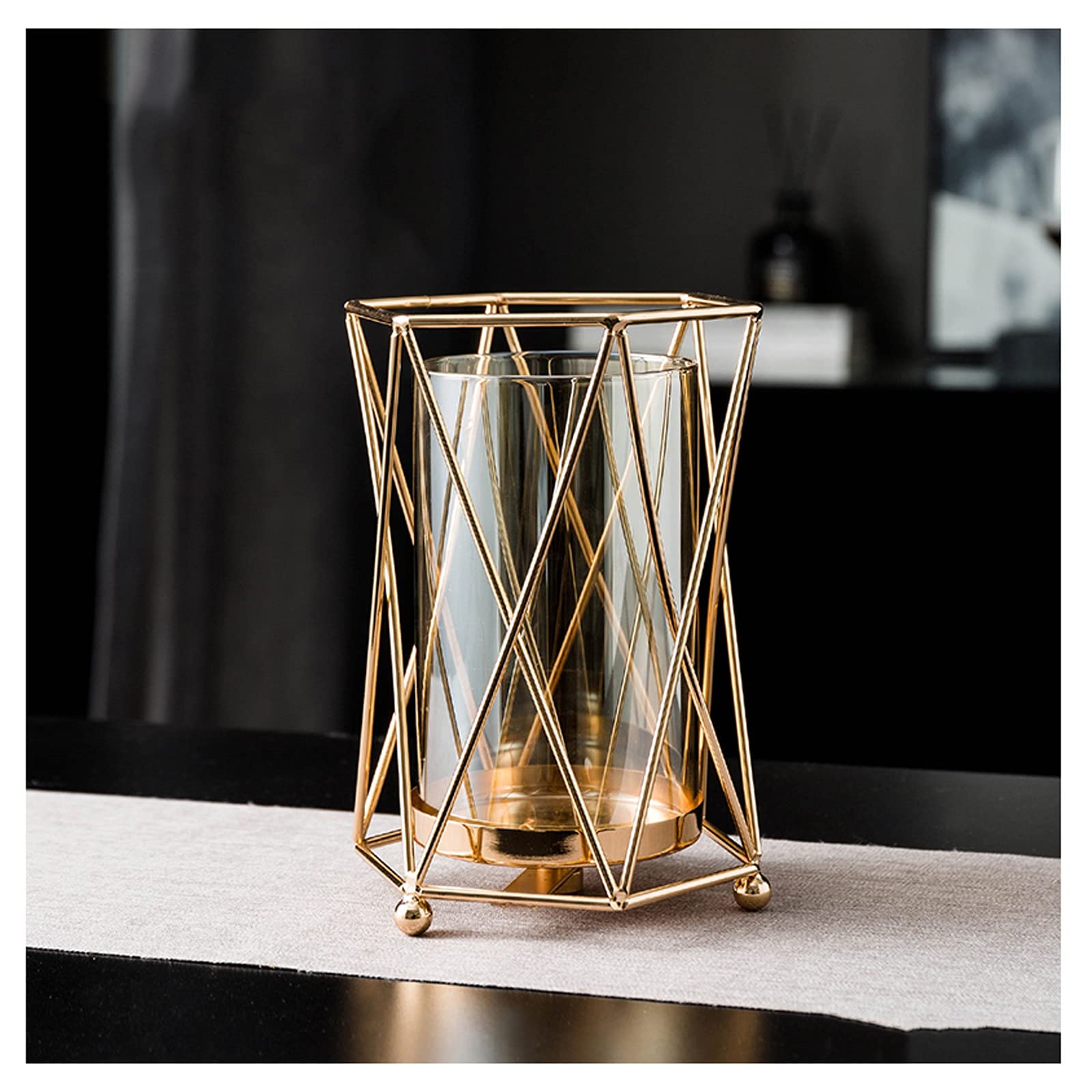 Elegant Glass Candle Holder for Home Decor - Vintage Candlestick for Romantic Dinners, Wedding Centerpieces & Aromatherapy - Premium Table Decoration with Scented Candle Compatibility (Color Options Available)
