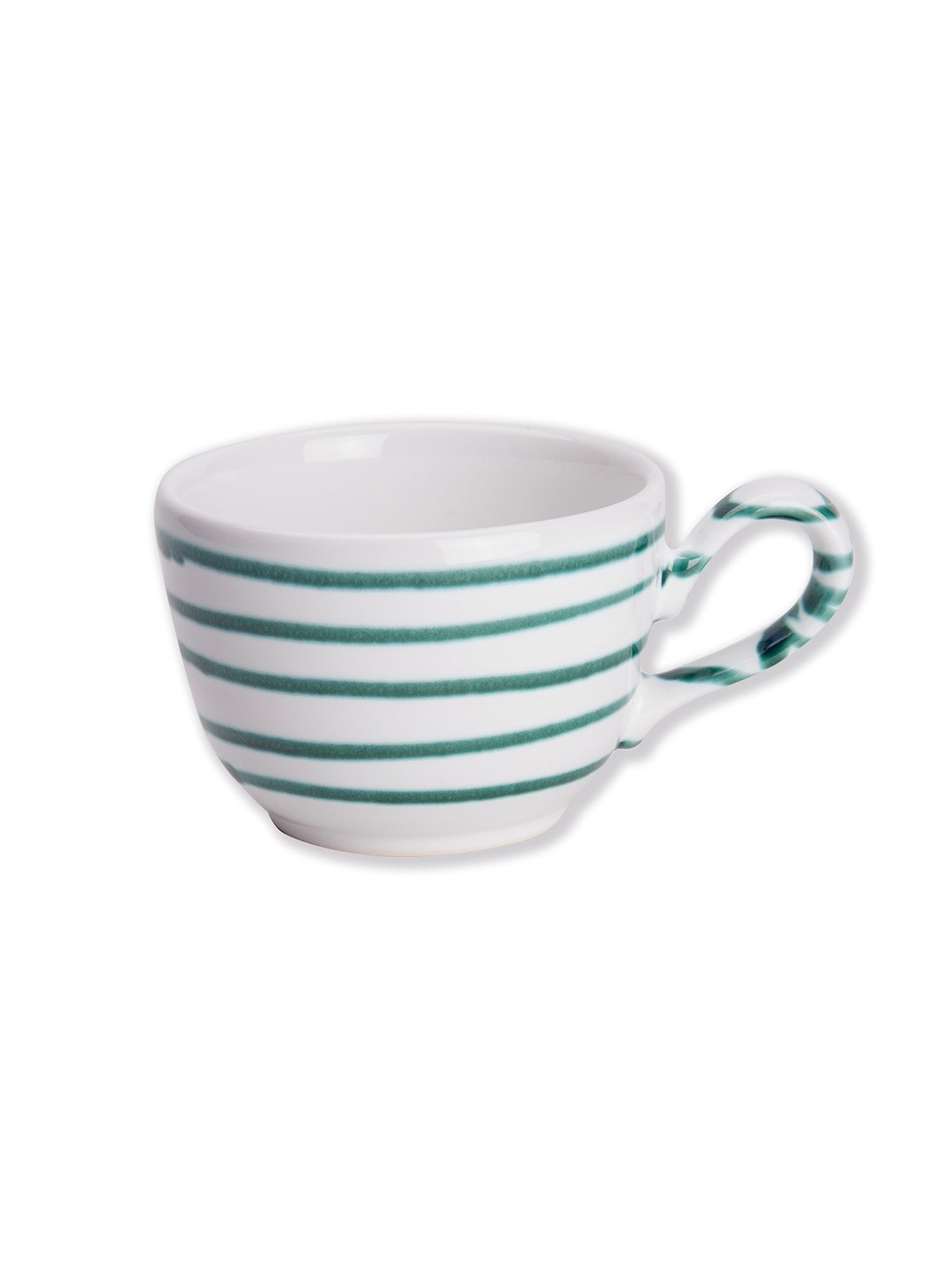 Eco-Friendly Green Swirl Cup and Saucer Set - Ceramic Coffee Tea Cup with Saucer - Perfect for Home, Office, or Gift Giving