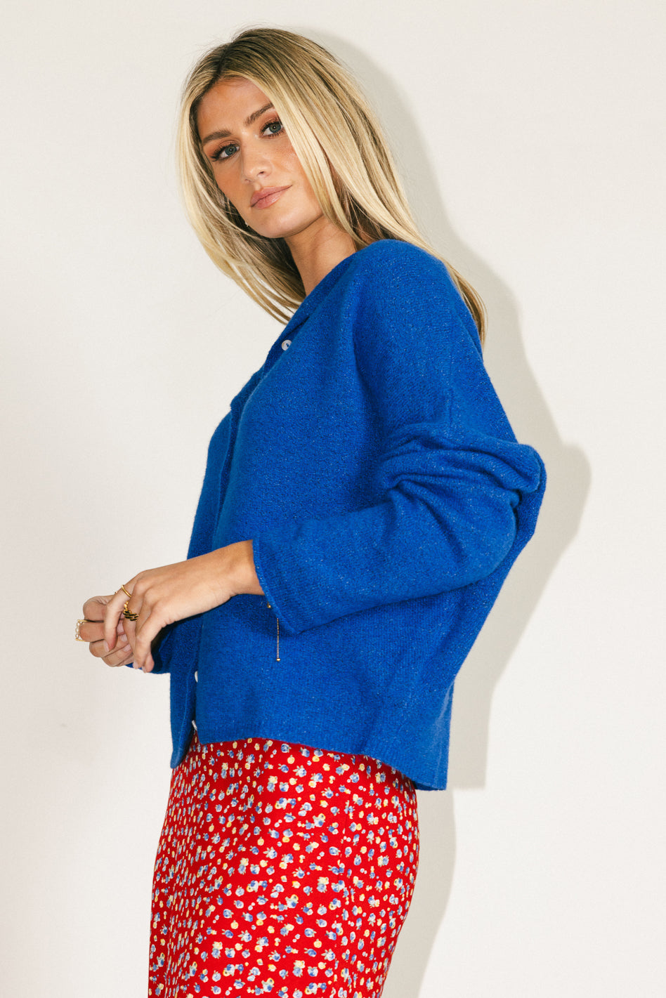Blue Maci Cardigan for Women | Cozy Knit Sweater | Perfect for Fall & Winter Layering | Casual Office Wear & Weekend Outfits