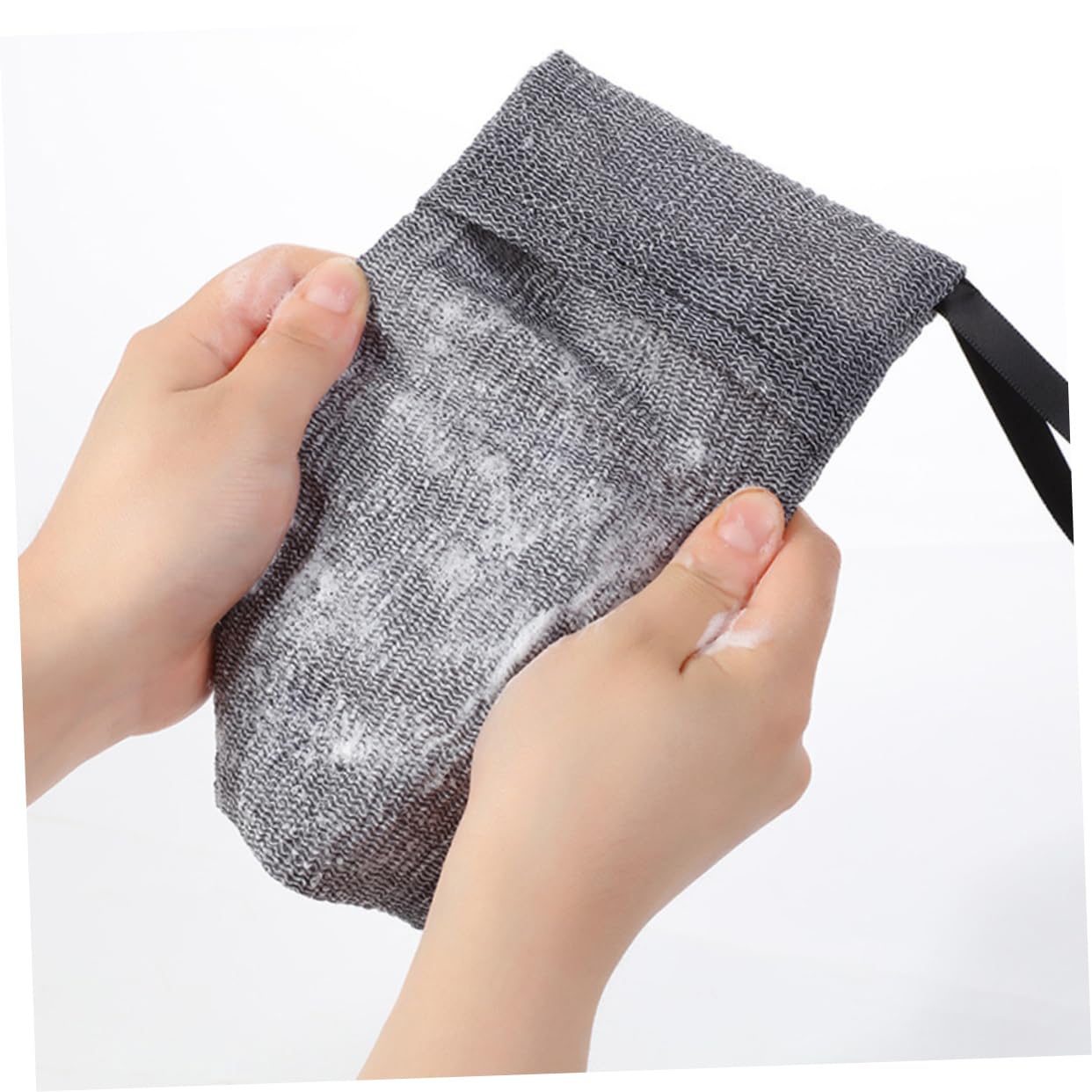6-Pack Soap Bag Scrubber Sponges - Exfoliating Bar Soap Foam Pouch, Bubble Foam Net for Bath & Shower - Grey Polyester Soap Saver Bag for Face & Body (Perfect for Travel & Eco-Friendly Bathing)