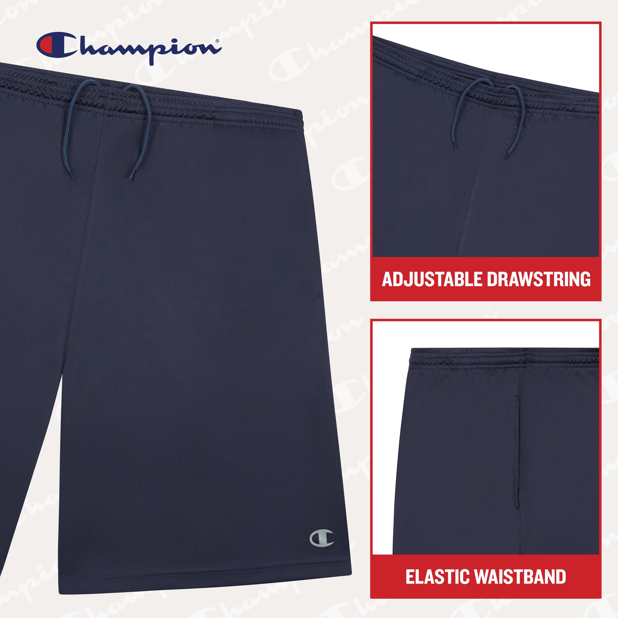 Champion Big & Tall Men's Basketball Shorts - Breathable Mesh Athletic Shorts for Tall & Plus Size Men - Perfect for Gym, Running & Casual Wear