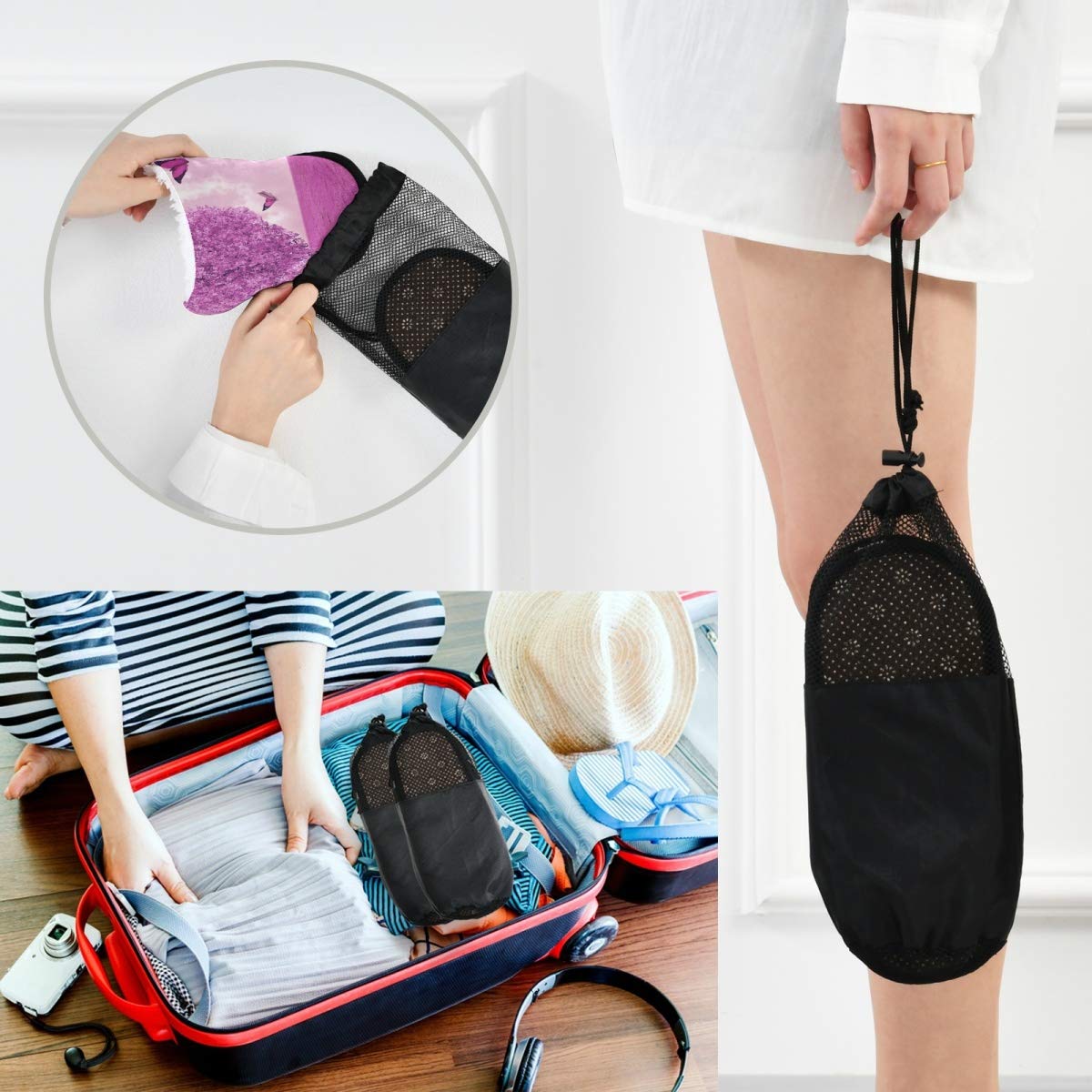 ALAZA Non-Slip Cotton Slippers for Women & Men - Heart Butterfly Floral Design Home, Hotel, Spa & Travel Indoor Shoes | Cozy House Slippers for Relaxing, Lounging & Gift Giving