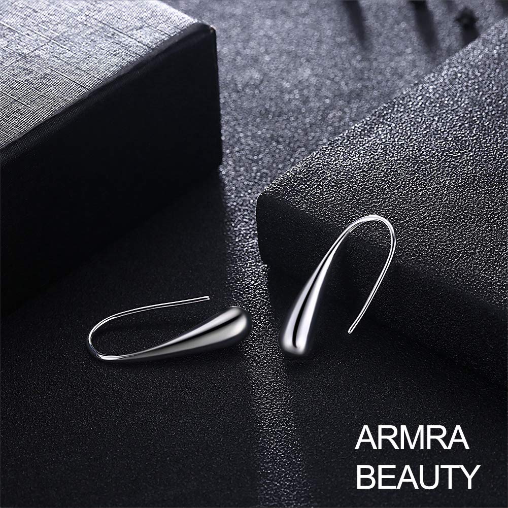 Lightweight Teardrop Gold Hoop Earrings for Women - 14k Gold Plated Chunky Huggie Earrings, High Polished Statement Jewelry Gift | Trendy Black Hoops for Everyday Wear, Parties & Special Occasions