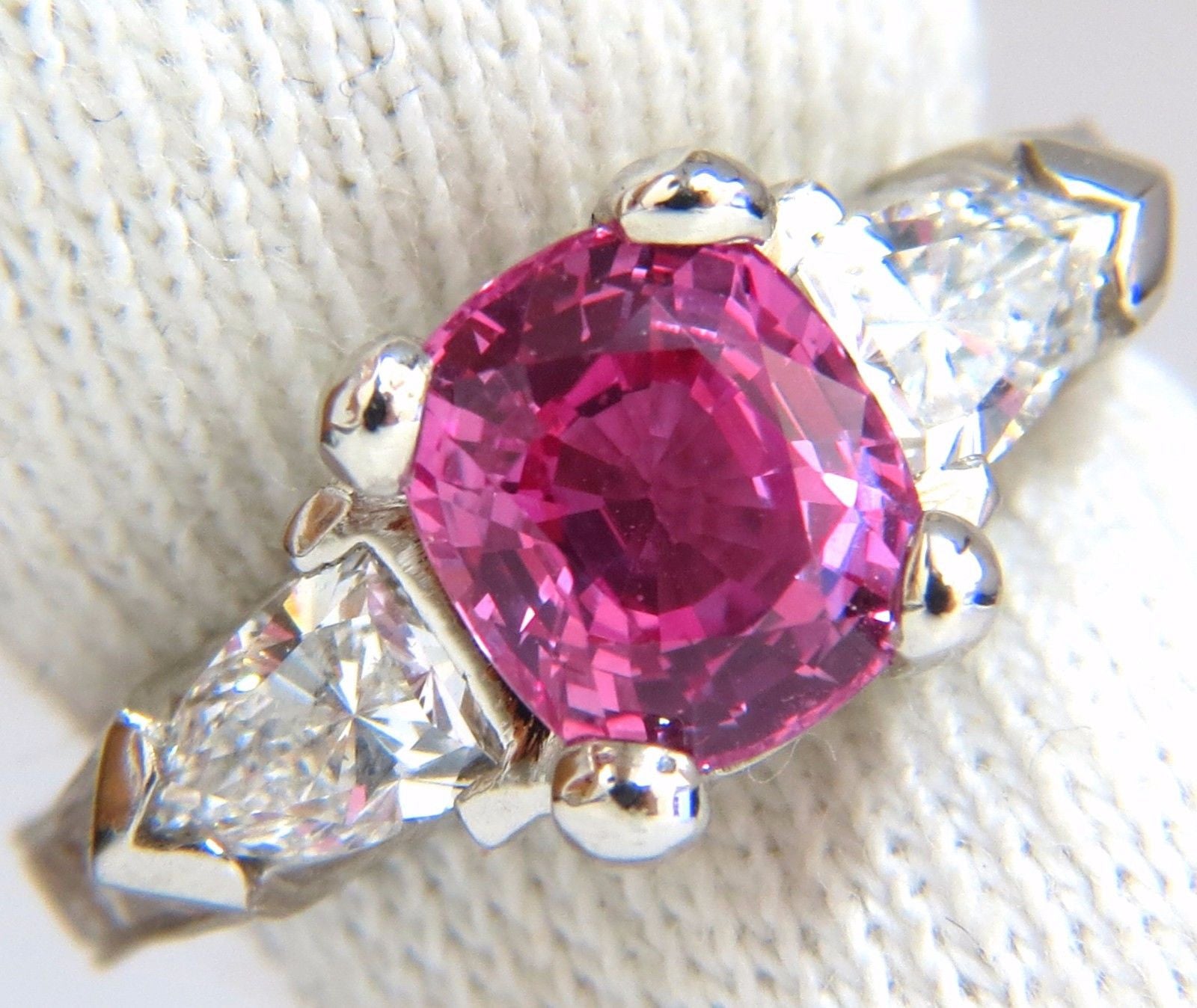 AGL Certified Natural Pink Sapphire Shield Cut Diamond Ring in Platinum for Arthritis Relief – Perfect for Weddings, Anniversaries & Special Occasions