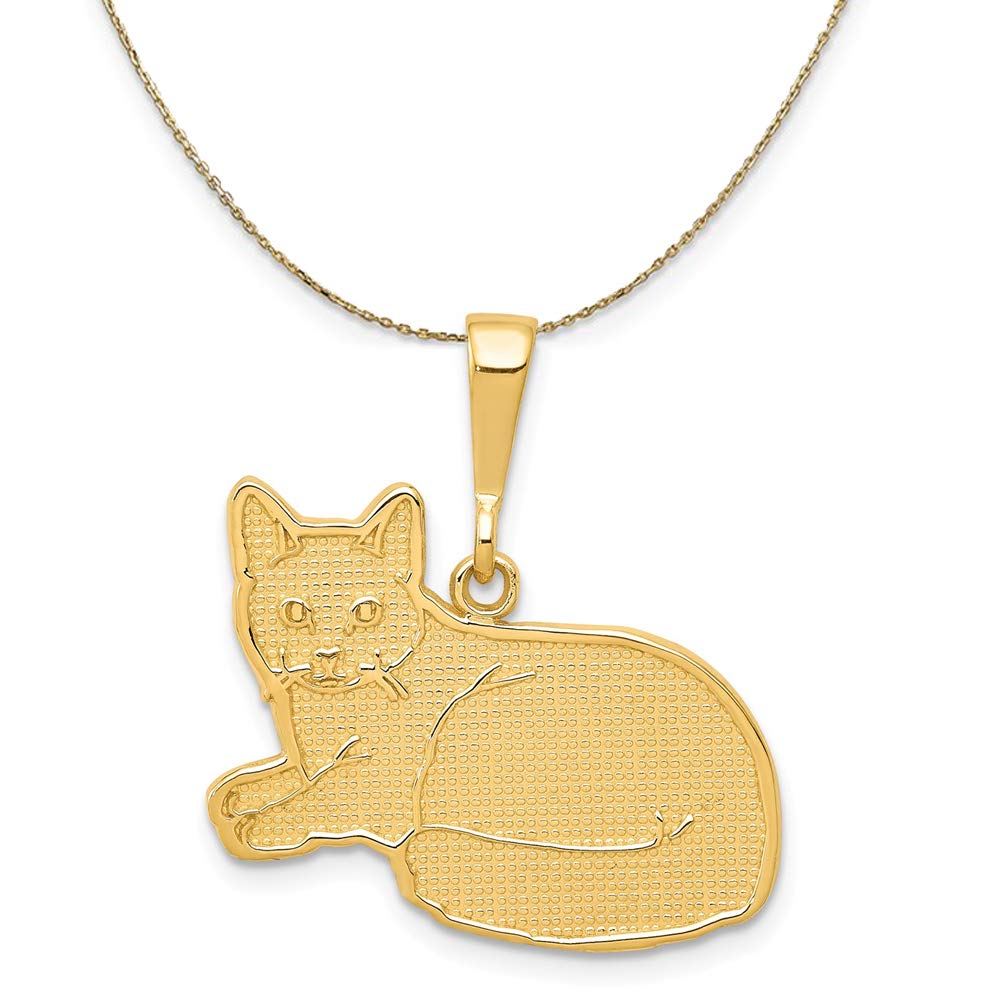 14k Gold Russian Blue Cat Necklace - Elegant Gift for Cat Lovers