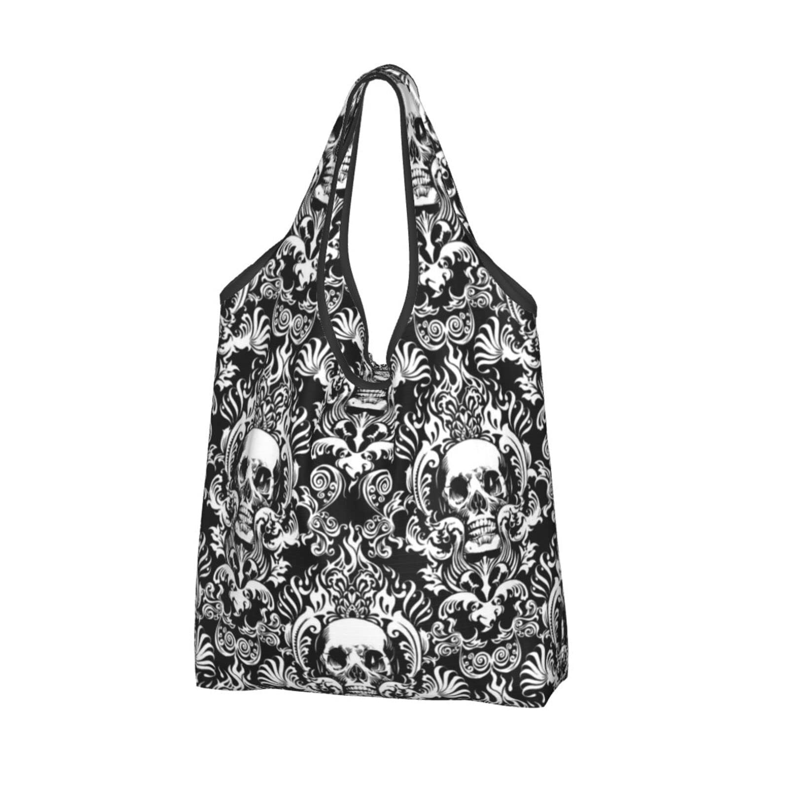 Eco-Friendly Reusable Shopping Bags - Foldable, Large Grocery Tote Bags with Shoulder Strap | Washable, Durable & Waterproof Storage Bags for Groceries, Beach, Travel & Daily Errands