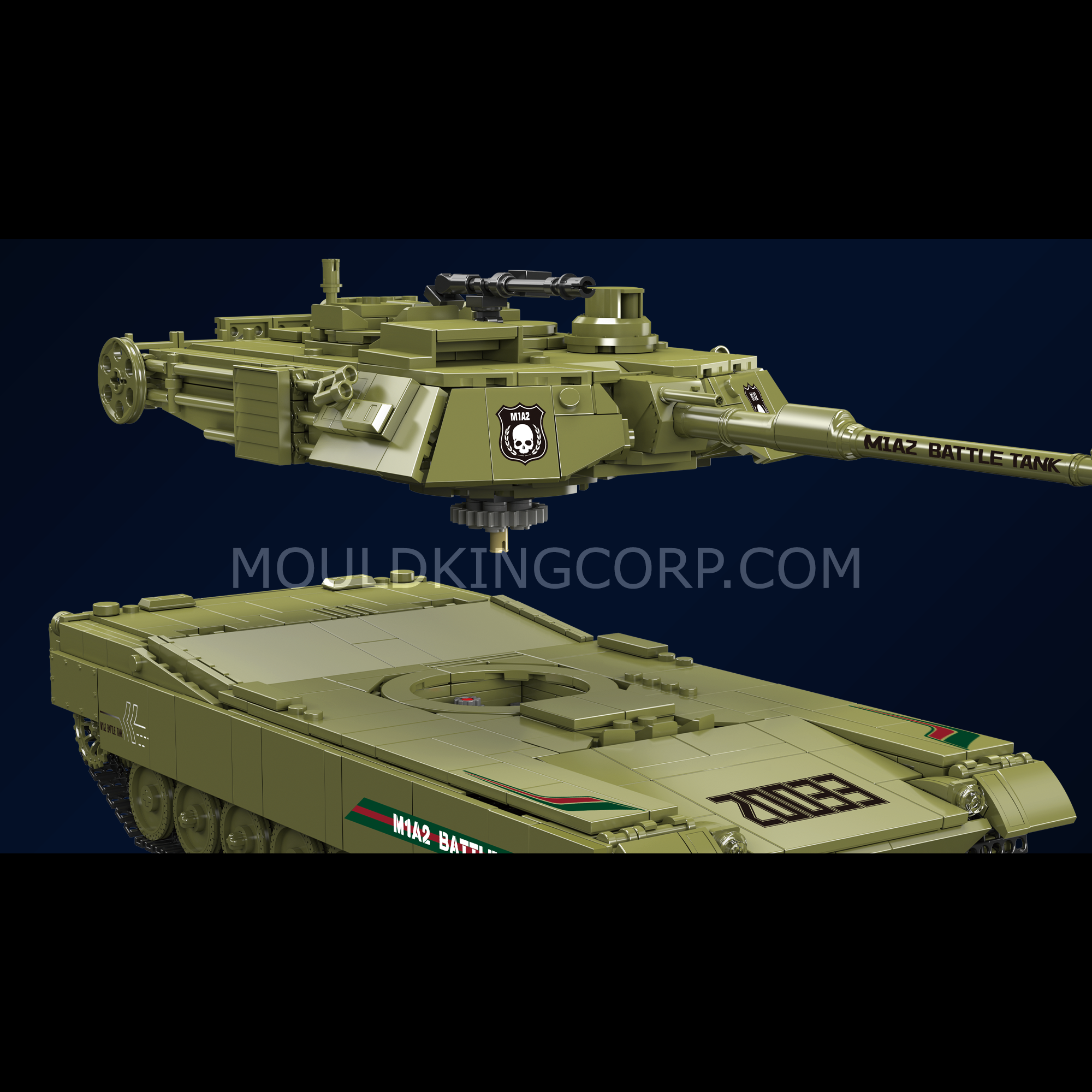 Mould King 20033 MIA2 Main Battle Tank Building Set - 1,168 Piece Military Model Kit for Adults | Realistic Army Tank Toy for Collectors & Display | Perfect for War History Enthusiasts & STEM Education
