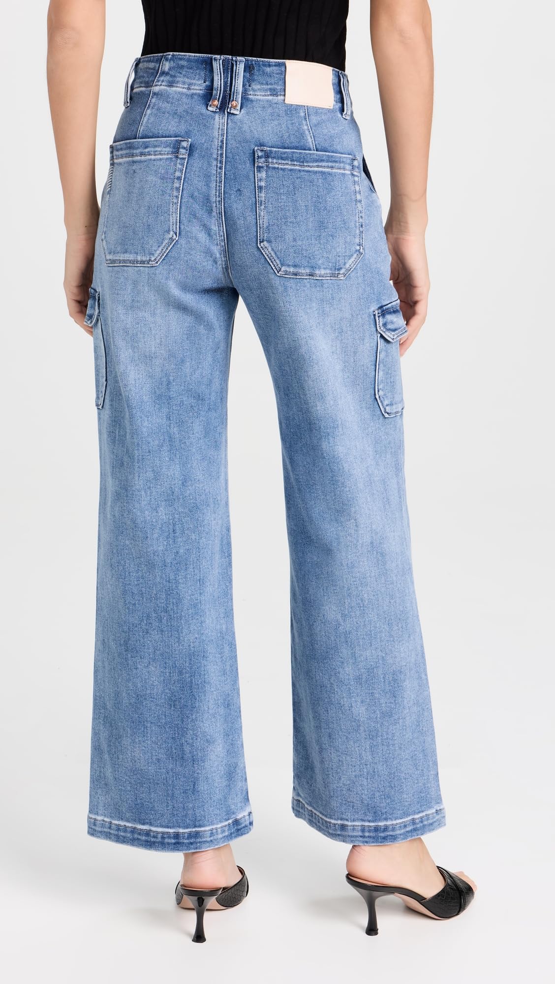 PAIGE Women's Carly Cargo Jeans - High Waist Stretch Denim Pants with Utility Pockets | Casual & Workwear Style for Everyday Comfort