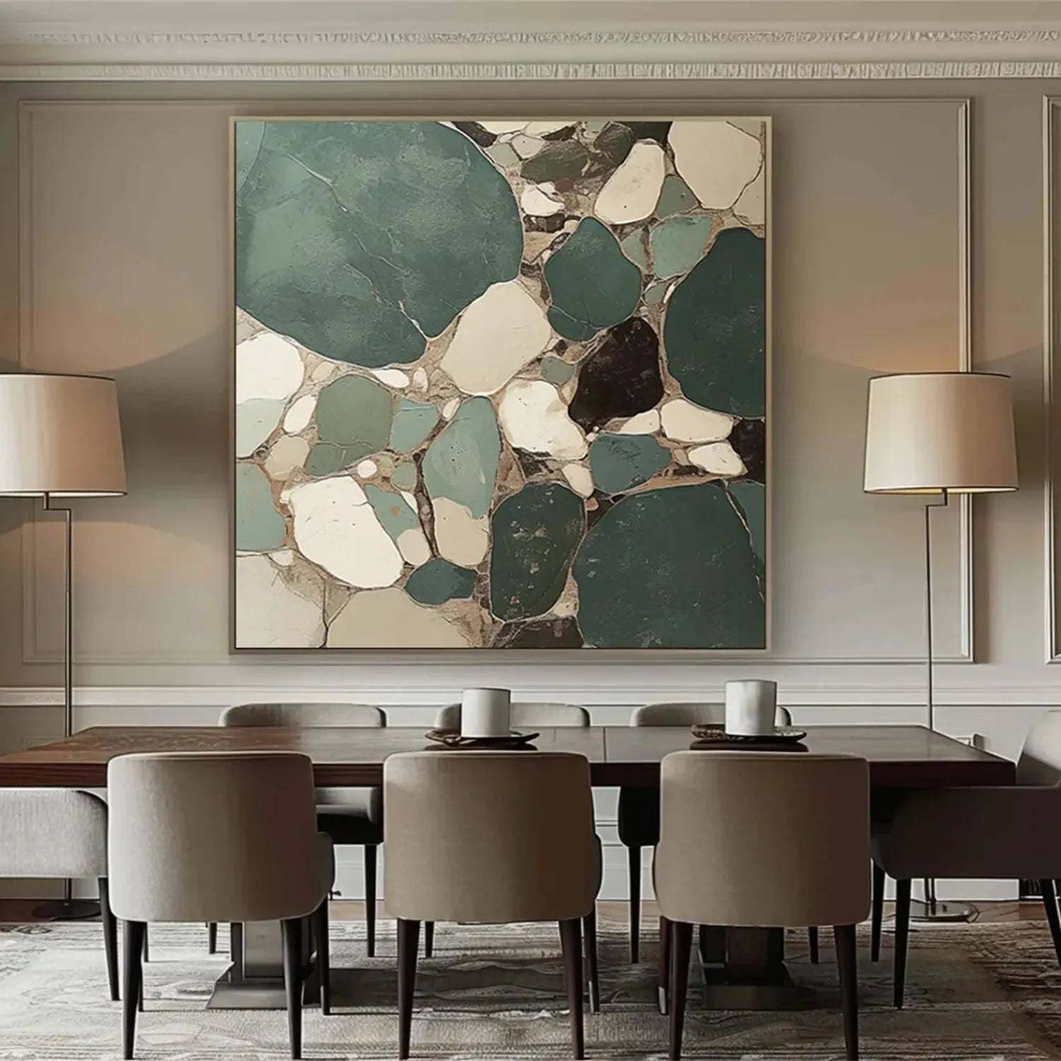 Blue & Green Abstract Wall Art Canvas Print #BG086 - Modern Home Decor for Living Room, Bedroom & Office