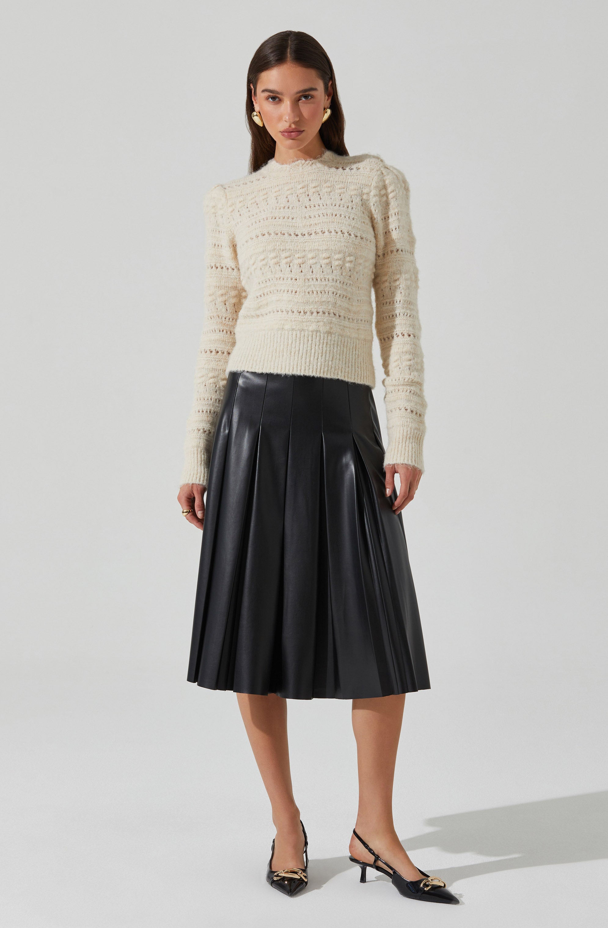Pelloni Open Stitch Sweater for Women - Lightweight Knit Cardigan - Perfect for Fall & Winter Layering, Office Wear & Casual Outfits