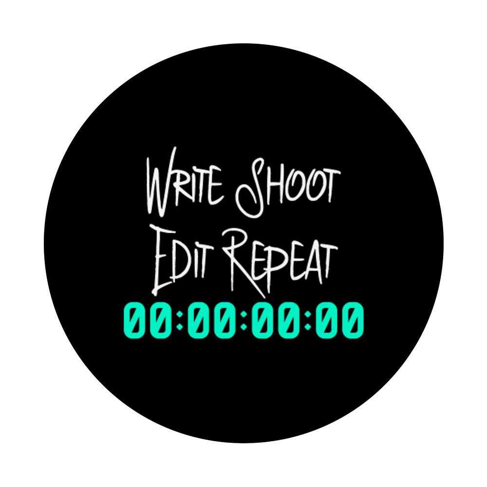 Write Shoot Edit Repeat - Cute Film Maker Movie Filmmaking PopSockets Grip & Stand for iPhone, Android Phones & Tablets - Perfect for Aspiring Directors & Content Creators